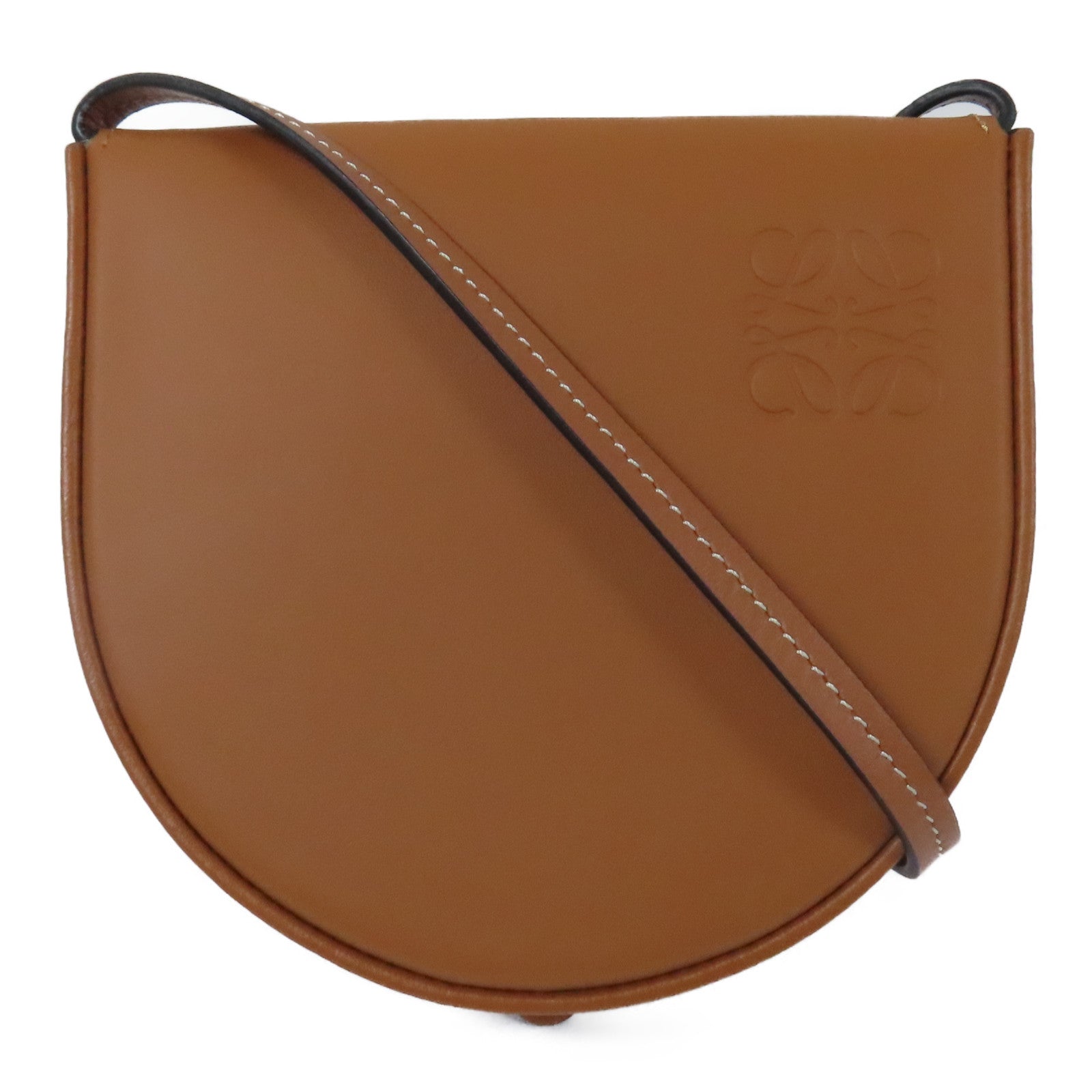 LOEWE 牛皮皮革Small Heel Shoulder Bag肩背袋啡色