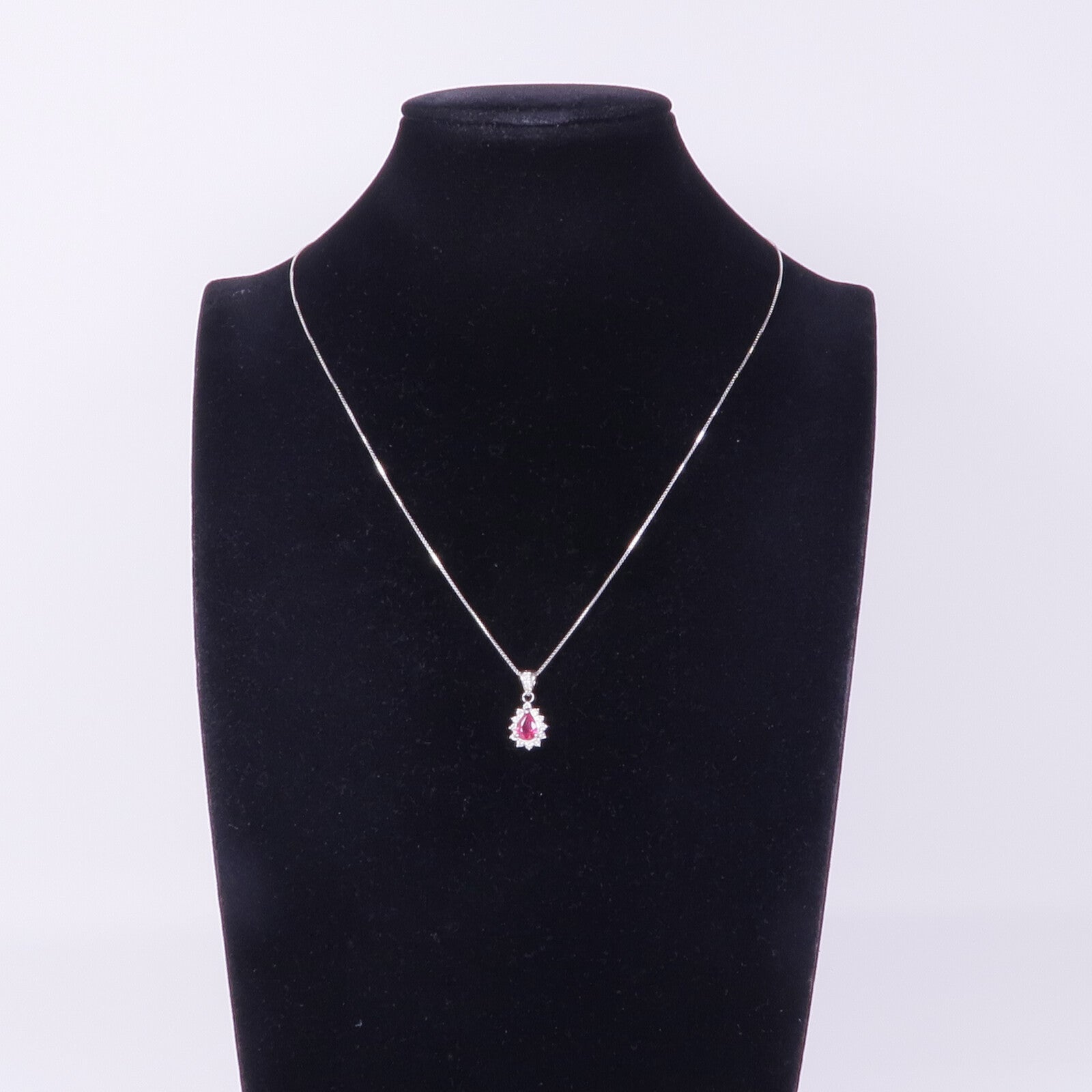 JEWELRY 18K白金Ruby Diamond Necklace紅寶石/鑽石項鍊