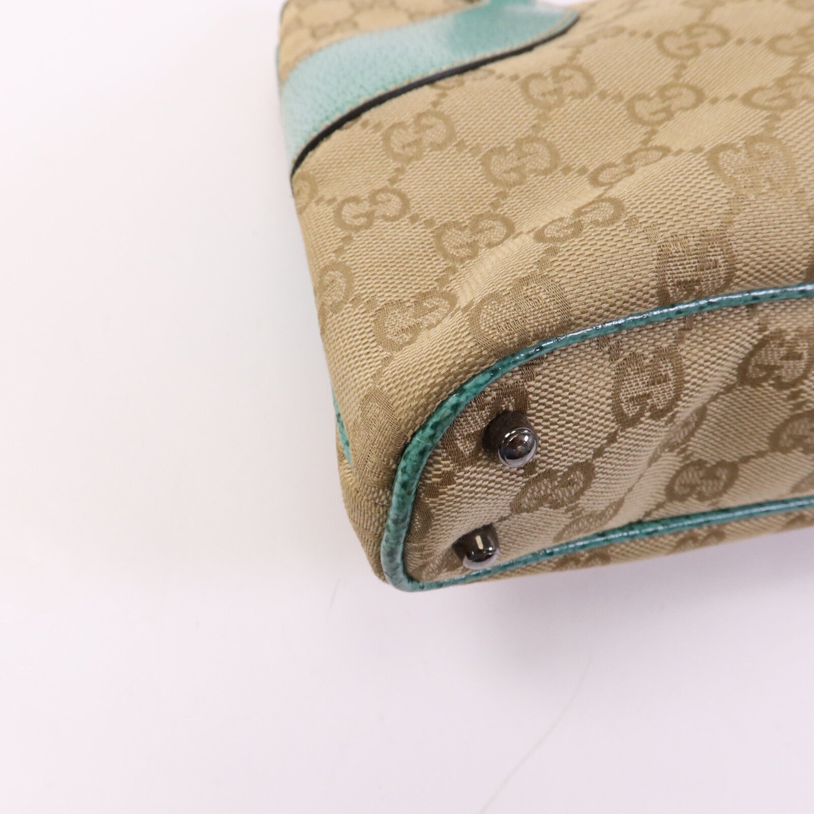 GUCCI 帆布Shoulder Bag銀扣手挽袋