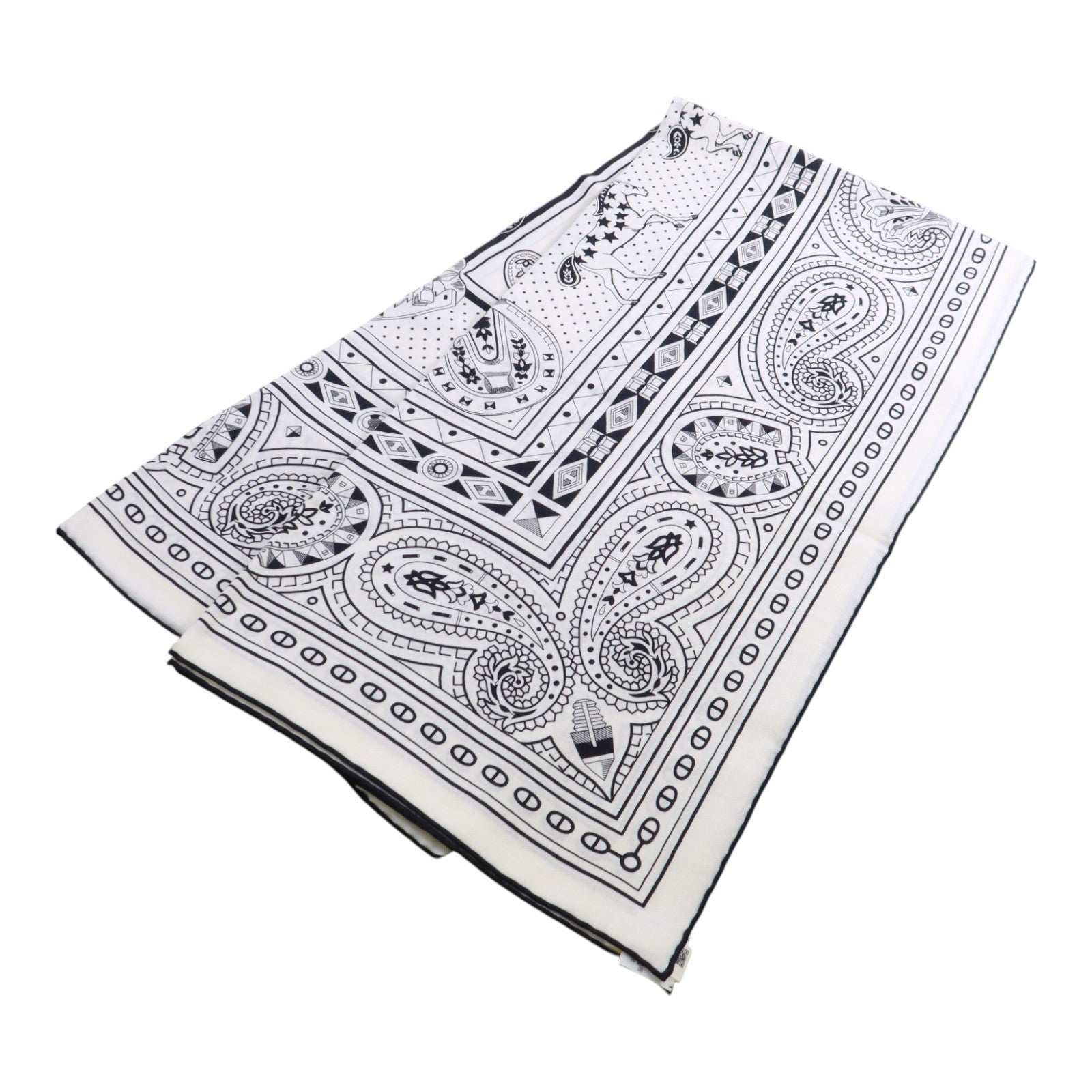 HERMES 羊絨/絲質Mors A Jouets Bandana Shawl 140x140絲巾