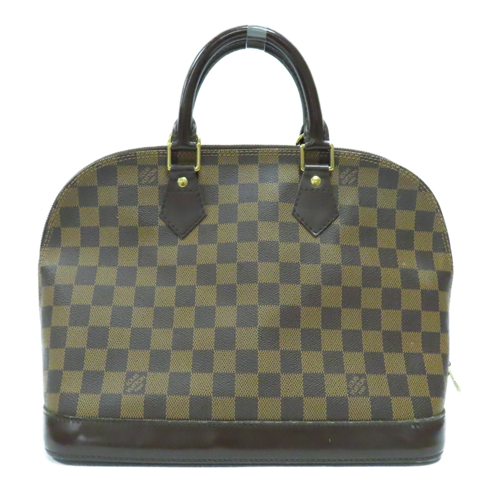 LOUIS VUITTON 【激減優惠】Damier Ebene Alma MM金扣手挽袋啡色