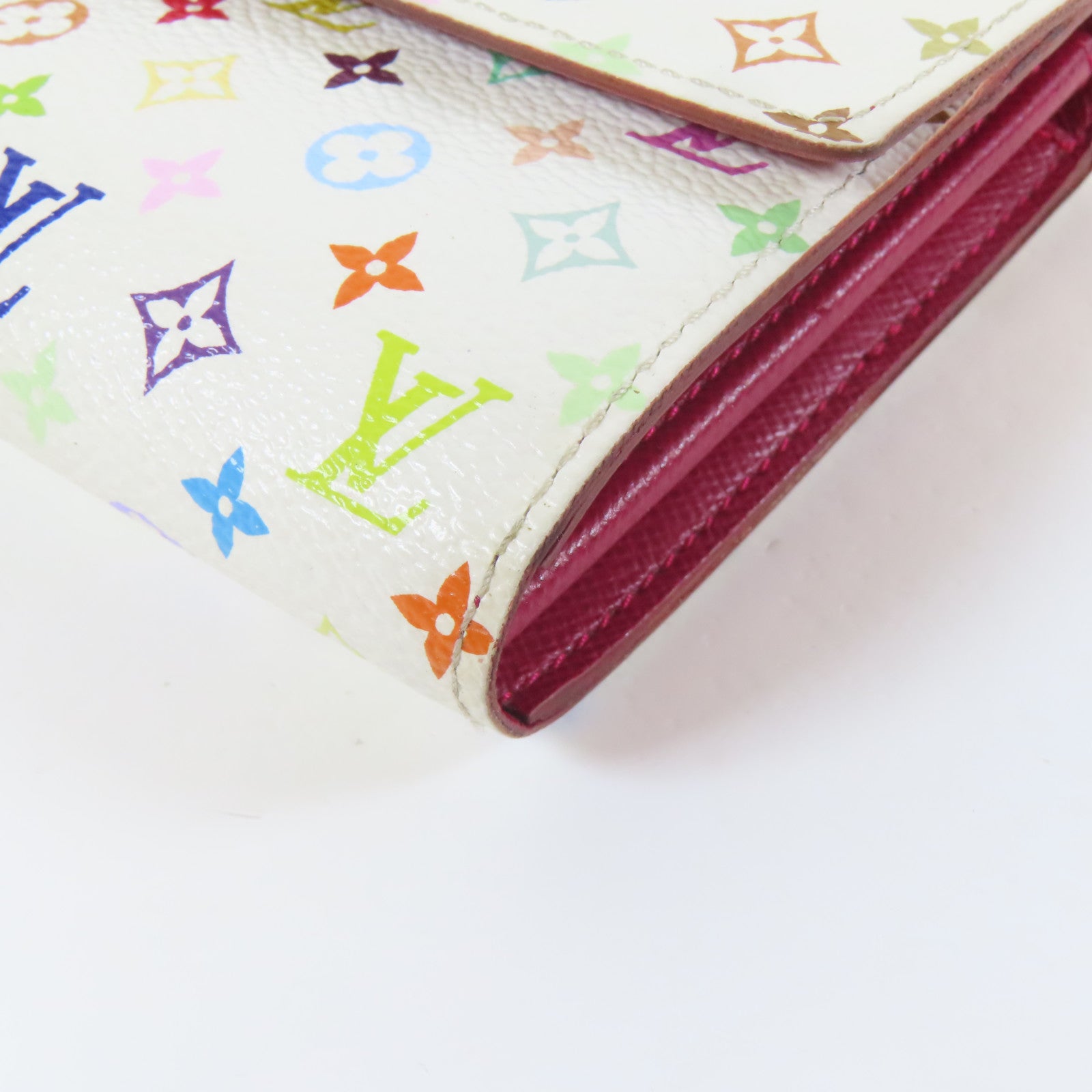 LOUIS VUITTON 【激減優惠】Monogram Multicolore Portefeuille Sarah金扣長錢包白色/多色