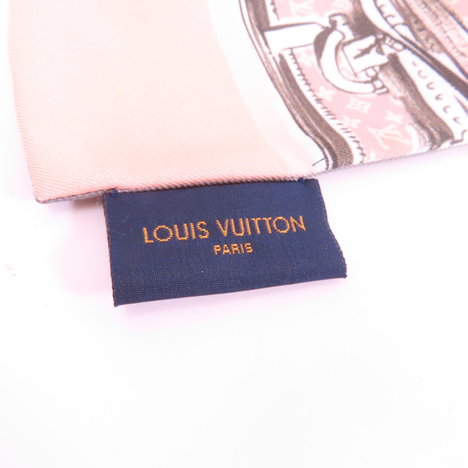 LOUIS VUITTON 絲質Trunks Bandeau scarf絲巾粉紅色