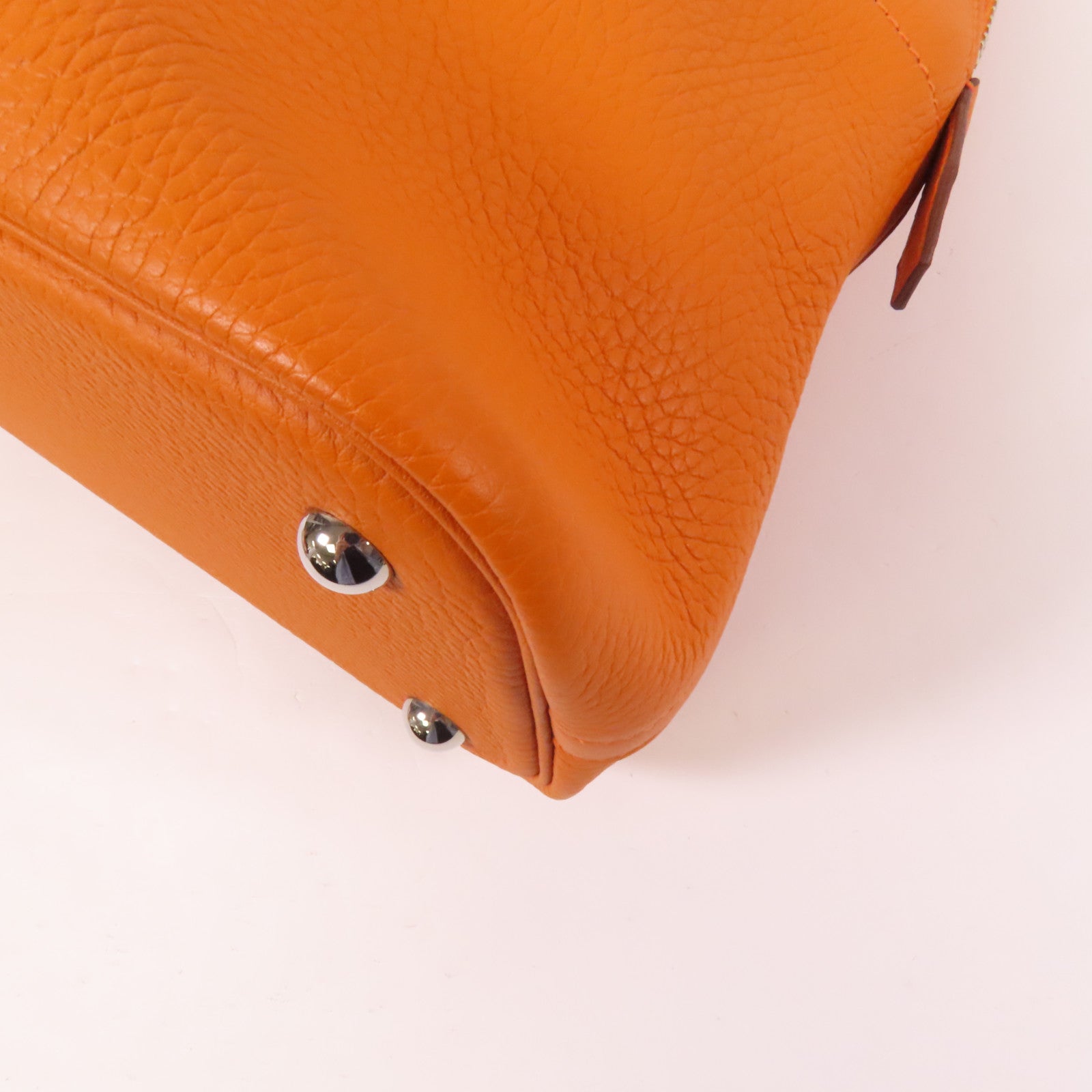HERMES Clemence皮革Bolide 31銀扣手挽肩背兩用袋Orange