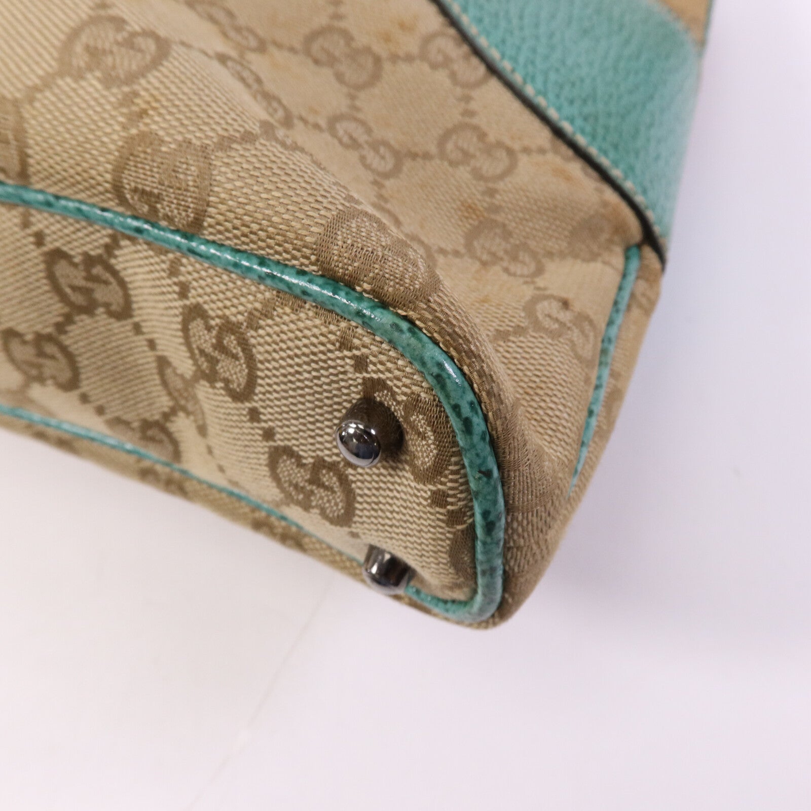GUCCI 帆布Shoulder Bag銀扣手挽袋