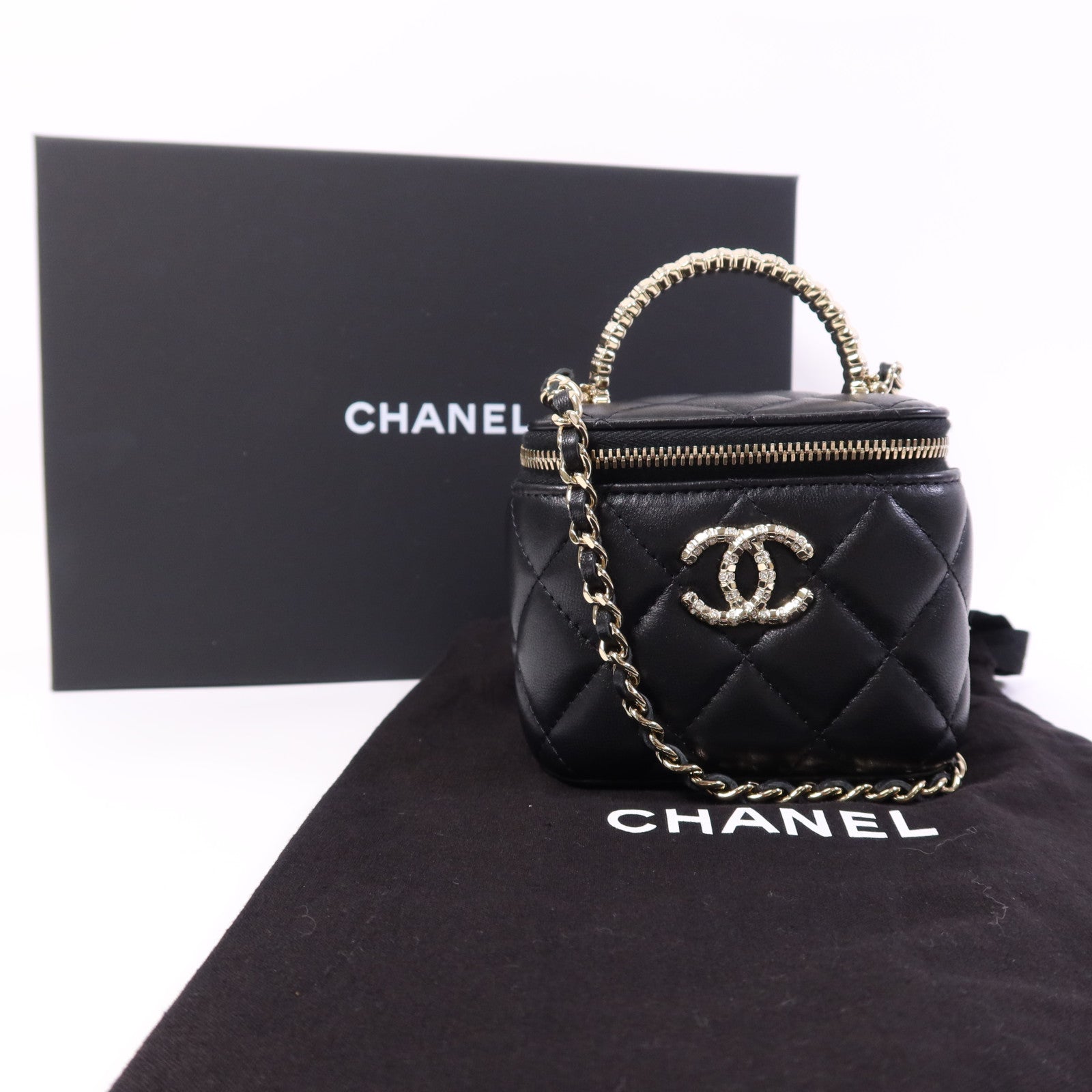 CHANEL 羊皮皮革Chain Shoulder Bag金扣鏈帶肩背袋
