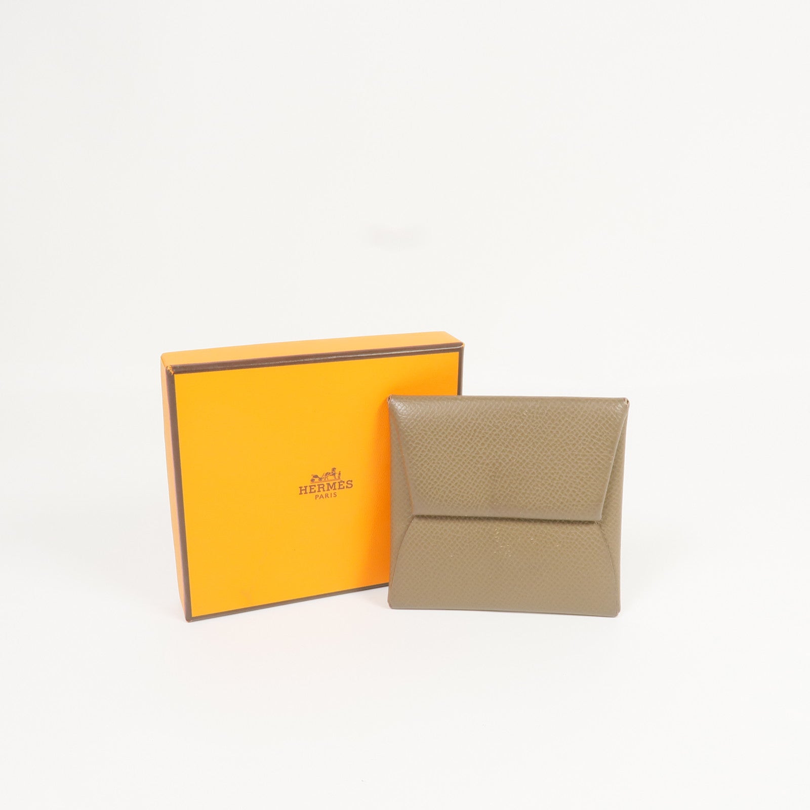 HERMES 【激減優惠】Epsom皮革Bastia Coin Case銀扣零錢包Etoupe
