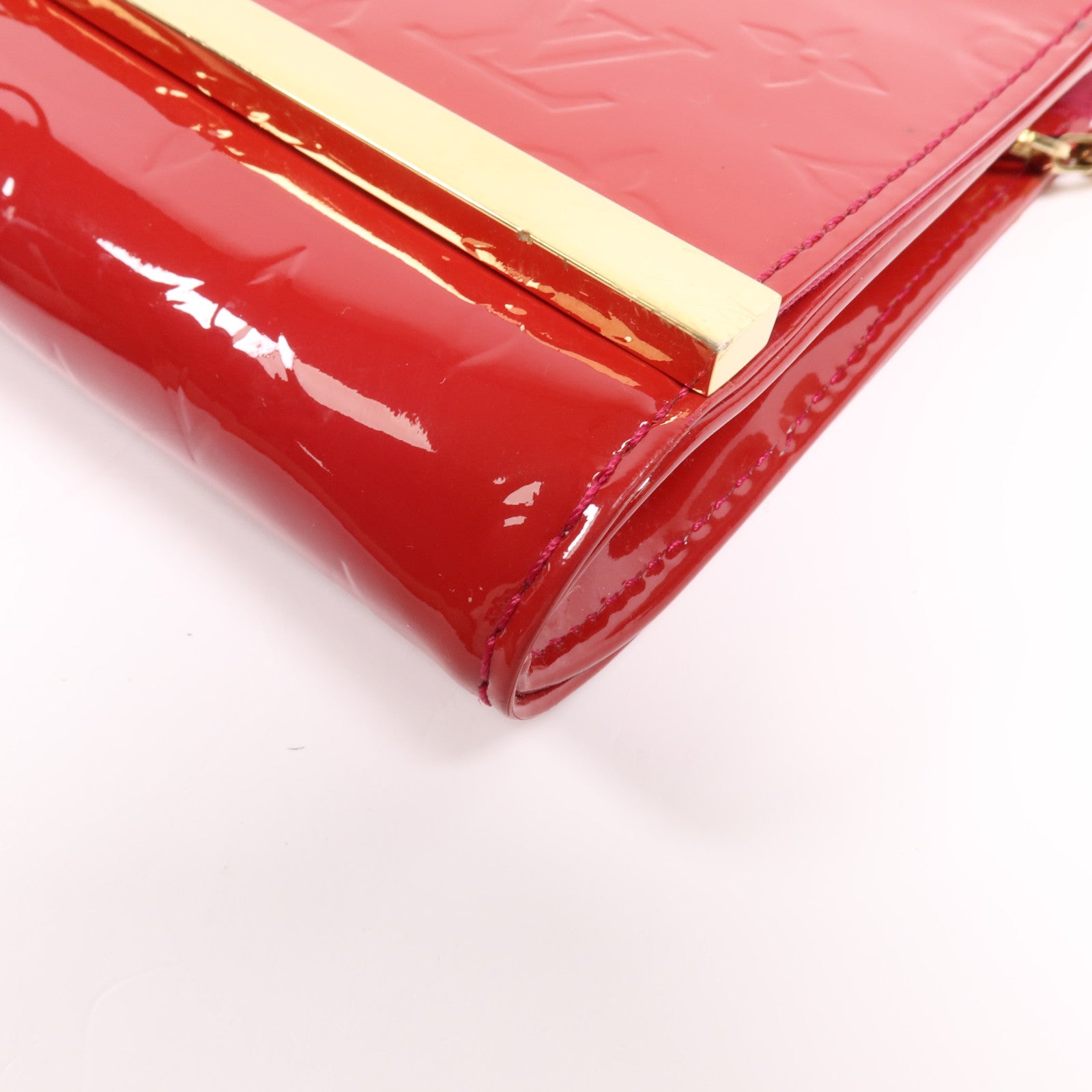 LOUIS VUITTON Monogram Vernis Clutch Ana Shoulder Bag金扣鏈帶肩背袋