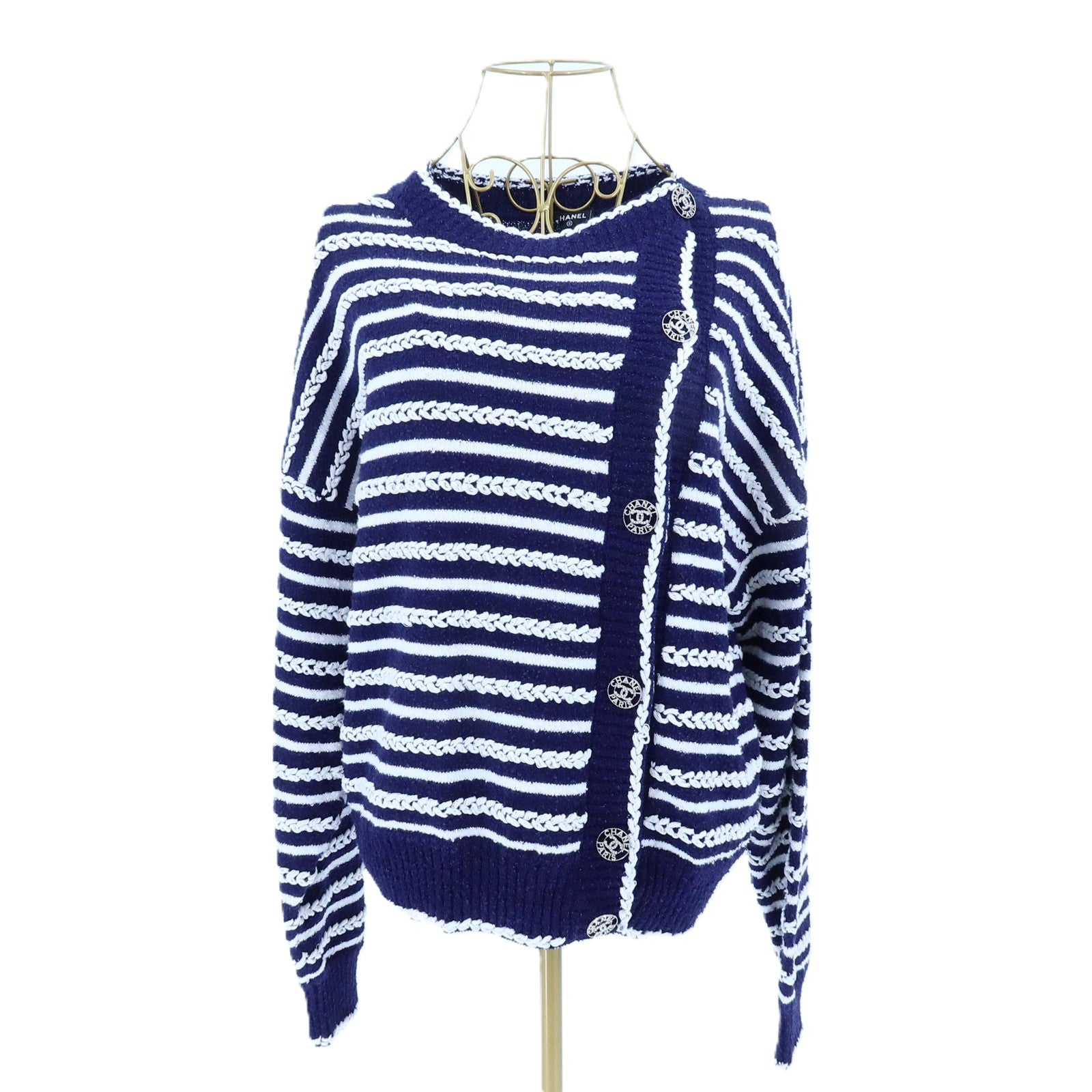 CHANEL Cotton/Linen Coco Buttoned Cardigan針織