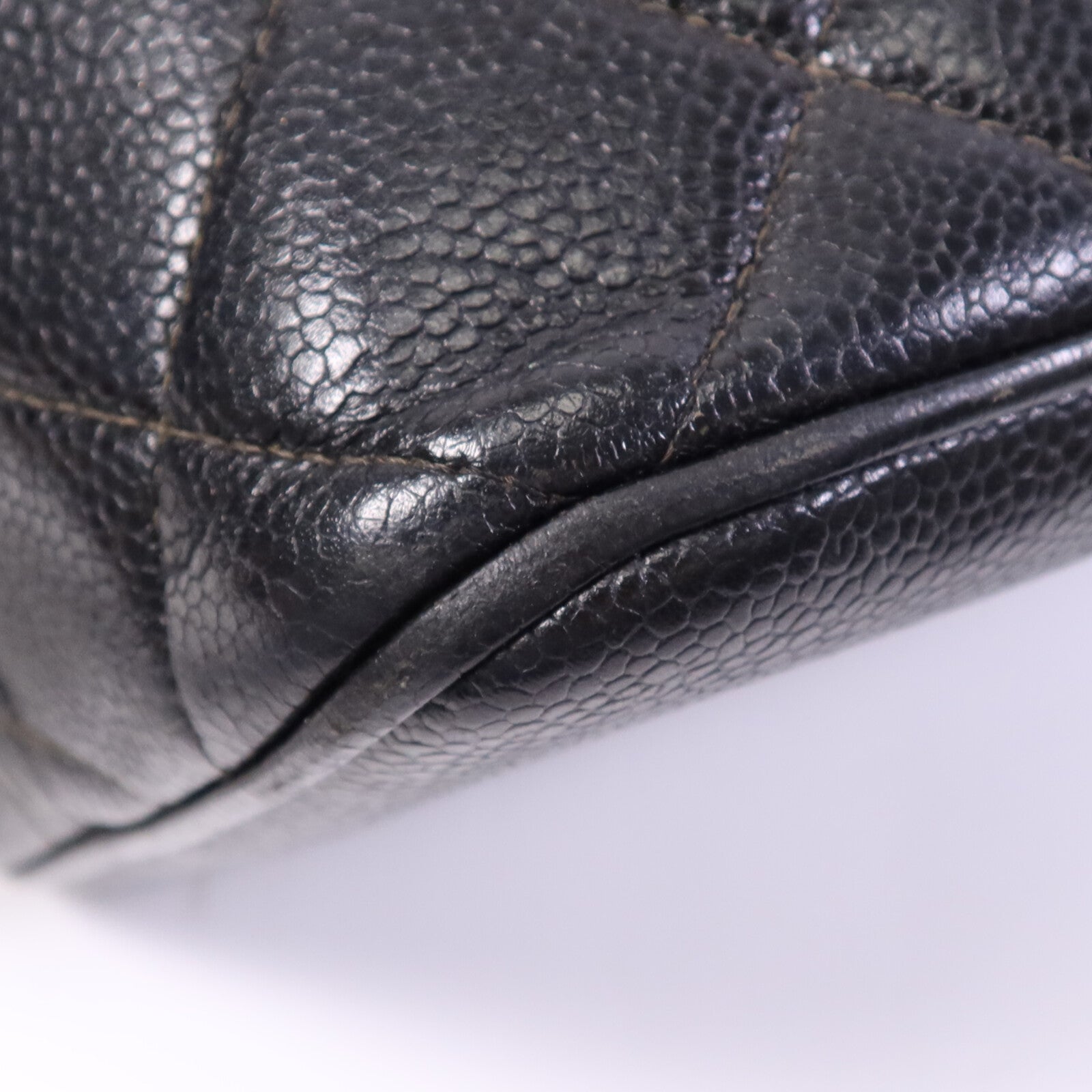 CHANEL 牛皮皮革Vintage Hand Bag銀扣肩背袋