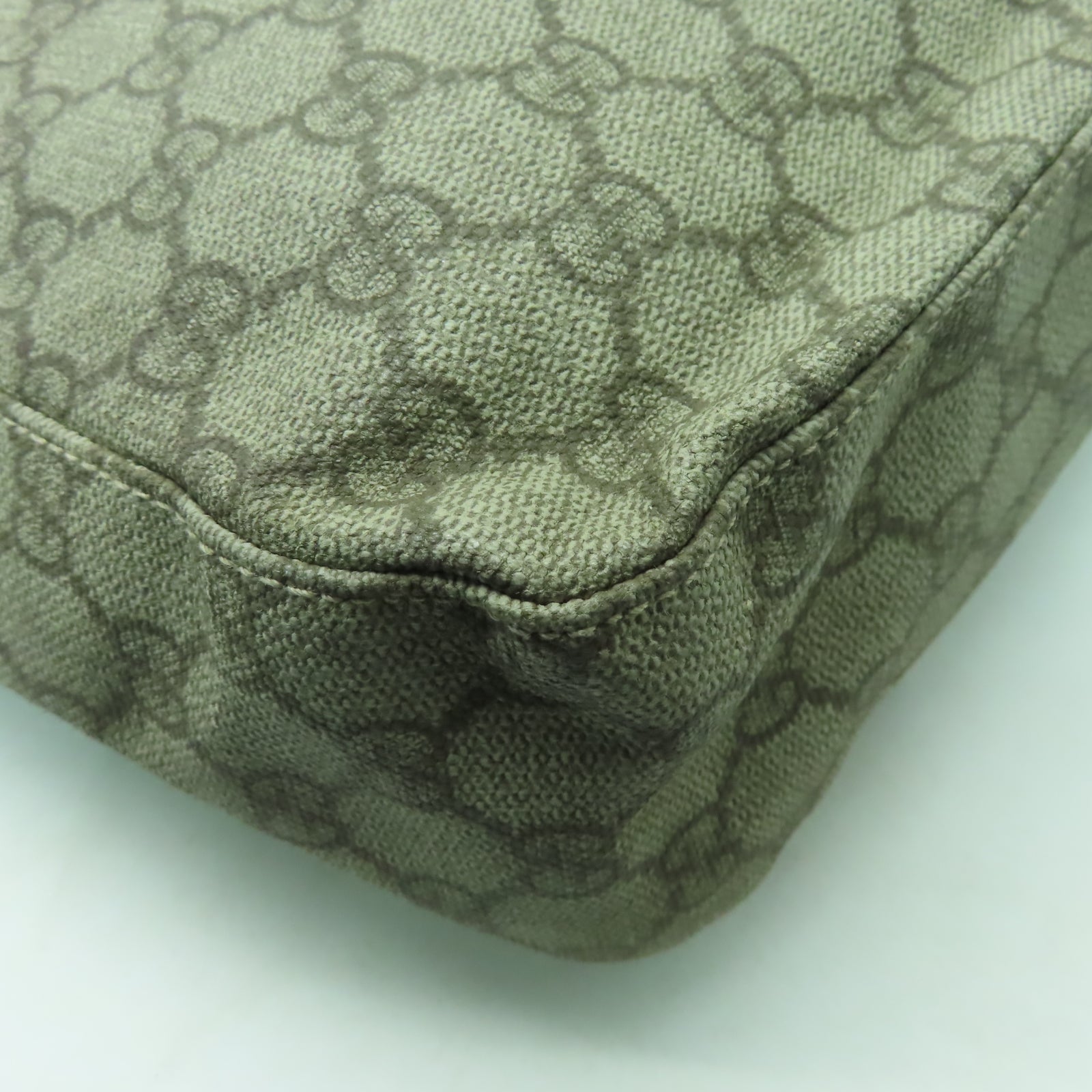 GUCCI 【激減優惠】塗層帆布Shoulder Bag銀扣肩背袋啡色
