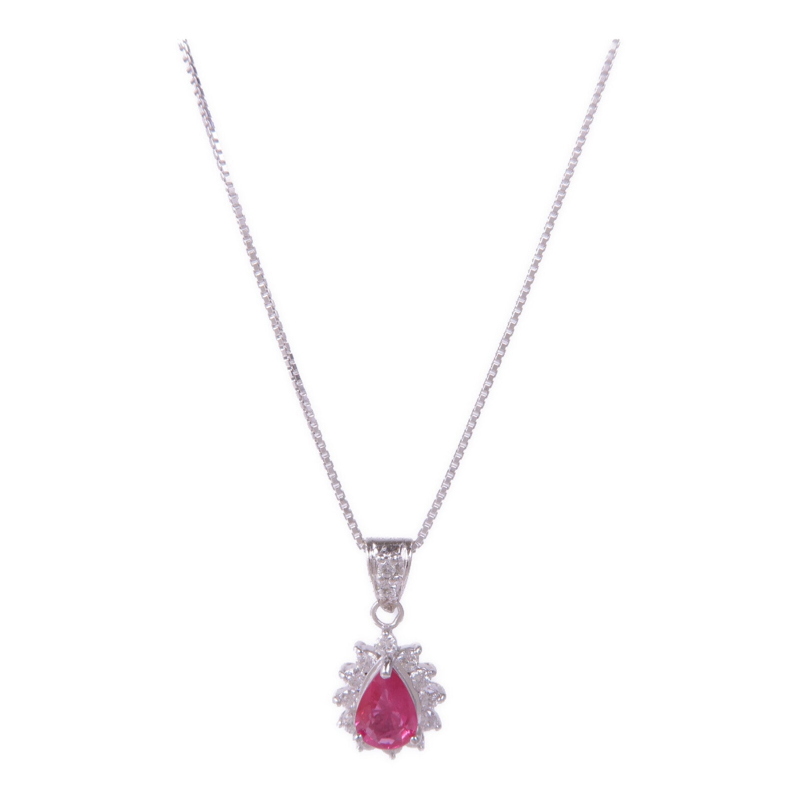 JEWELRY 18K白金Ruby Diamond Necklace紅寶石/鑽石項鍊