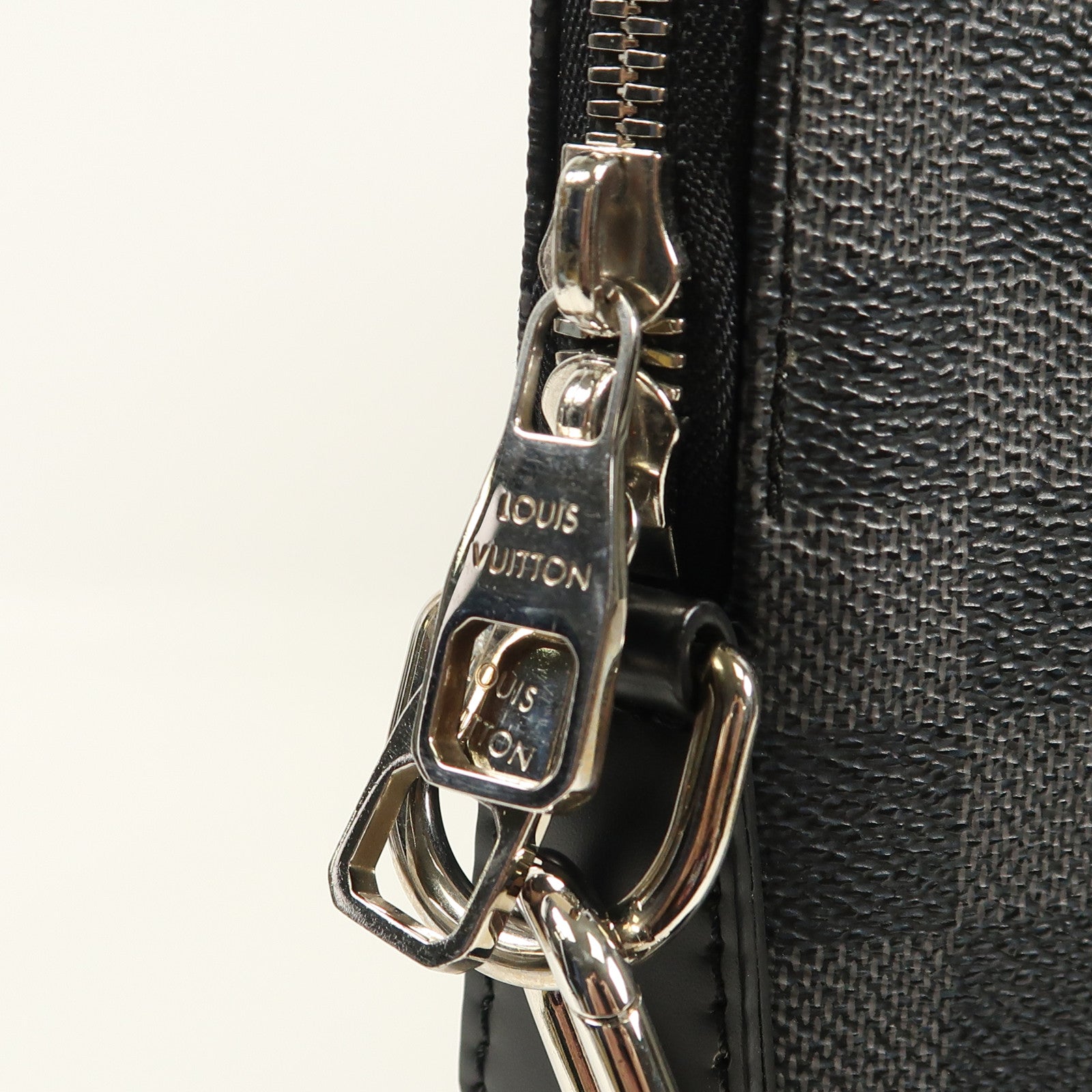 LOUIS VUITTON Damier Graphite Porte Document Jour Business Bag銀扣手挽袋