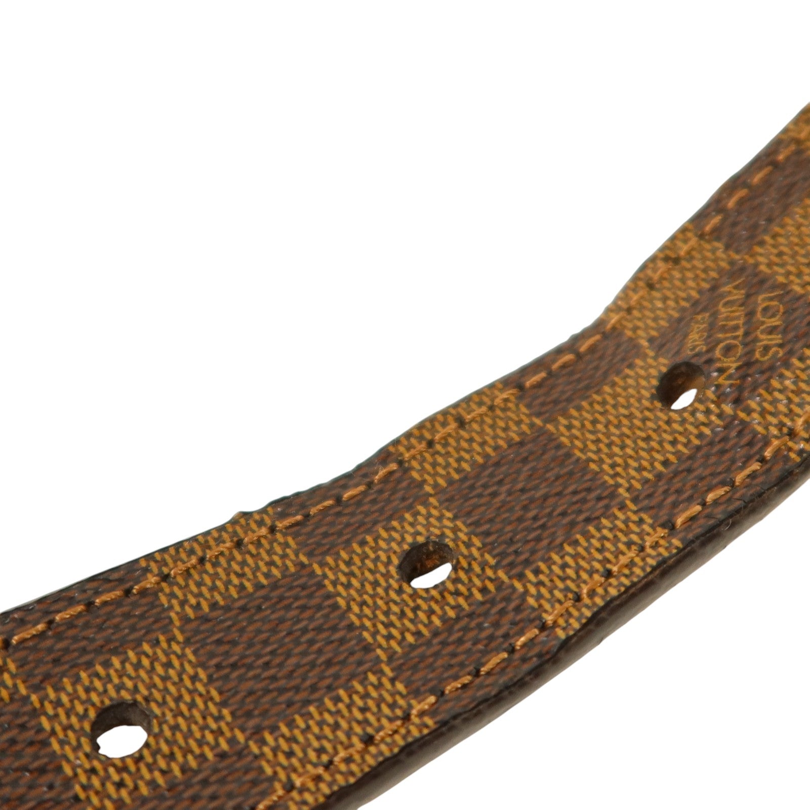 LOUIS VUITTON Damier Ebene Santur Mini Belt金扣腰帶