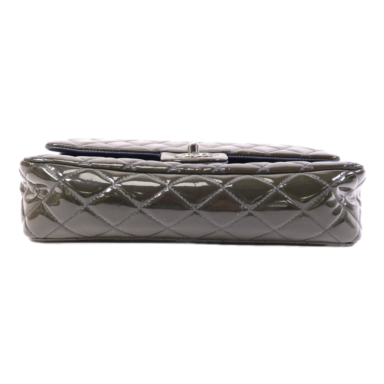 CHANEL 漆皮皮革Classic 25銀扣鏈帶肩背袋