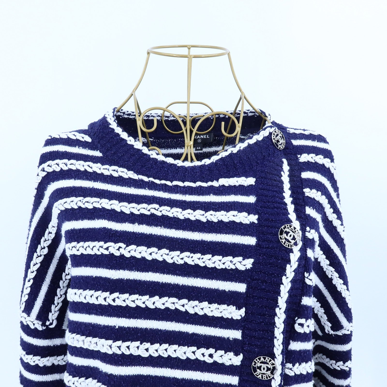 CHANEL Cotton/Linen Coco Buttoned Cardigan針織