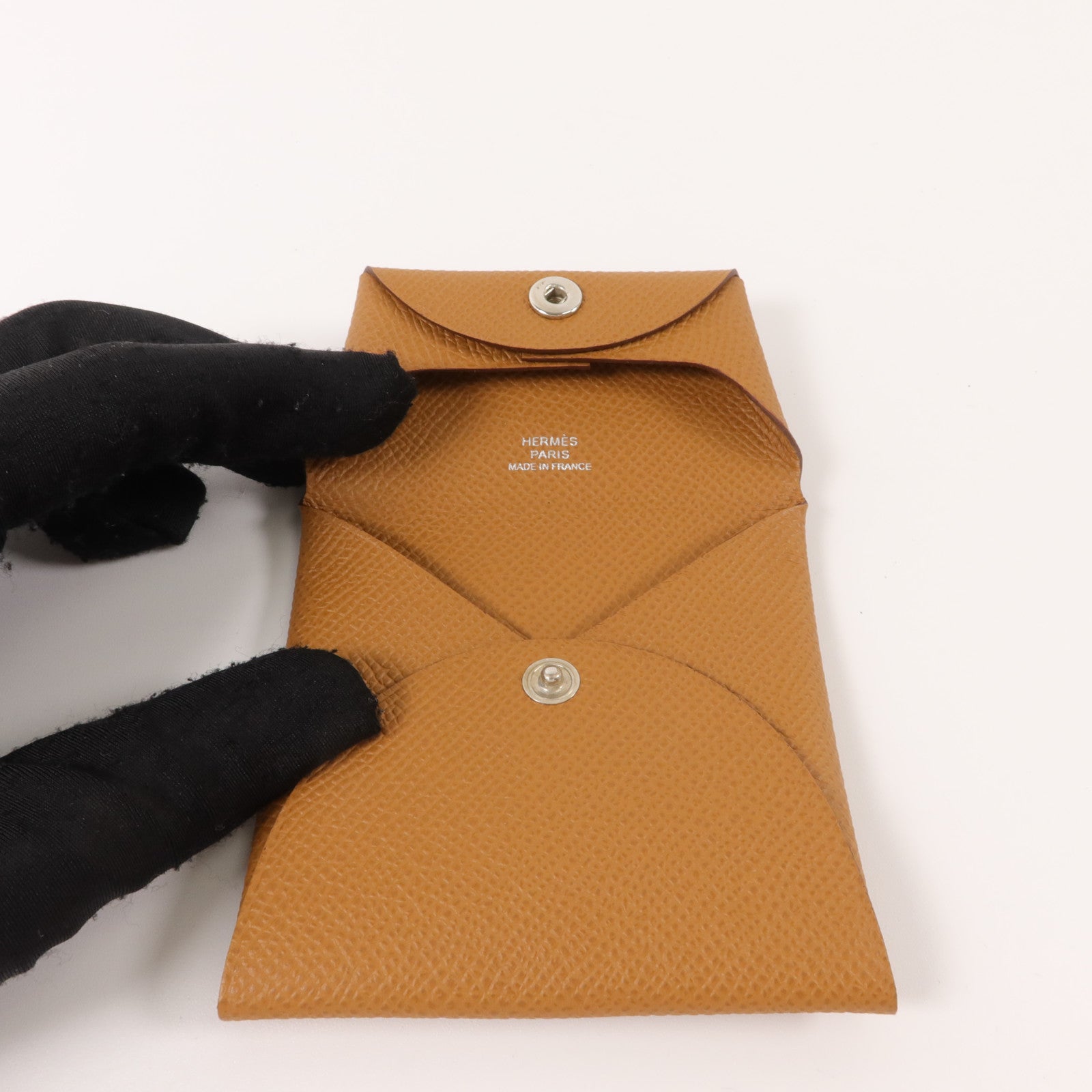 HERMES Epsom皮革Bastia Change Purse零錢包Gold
