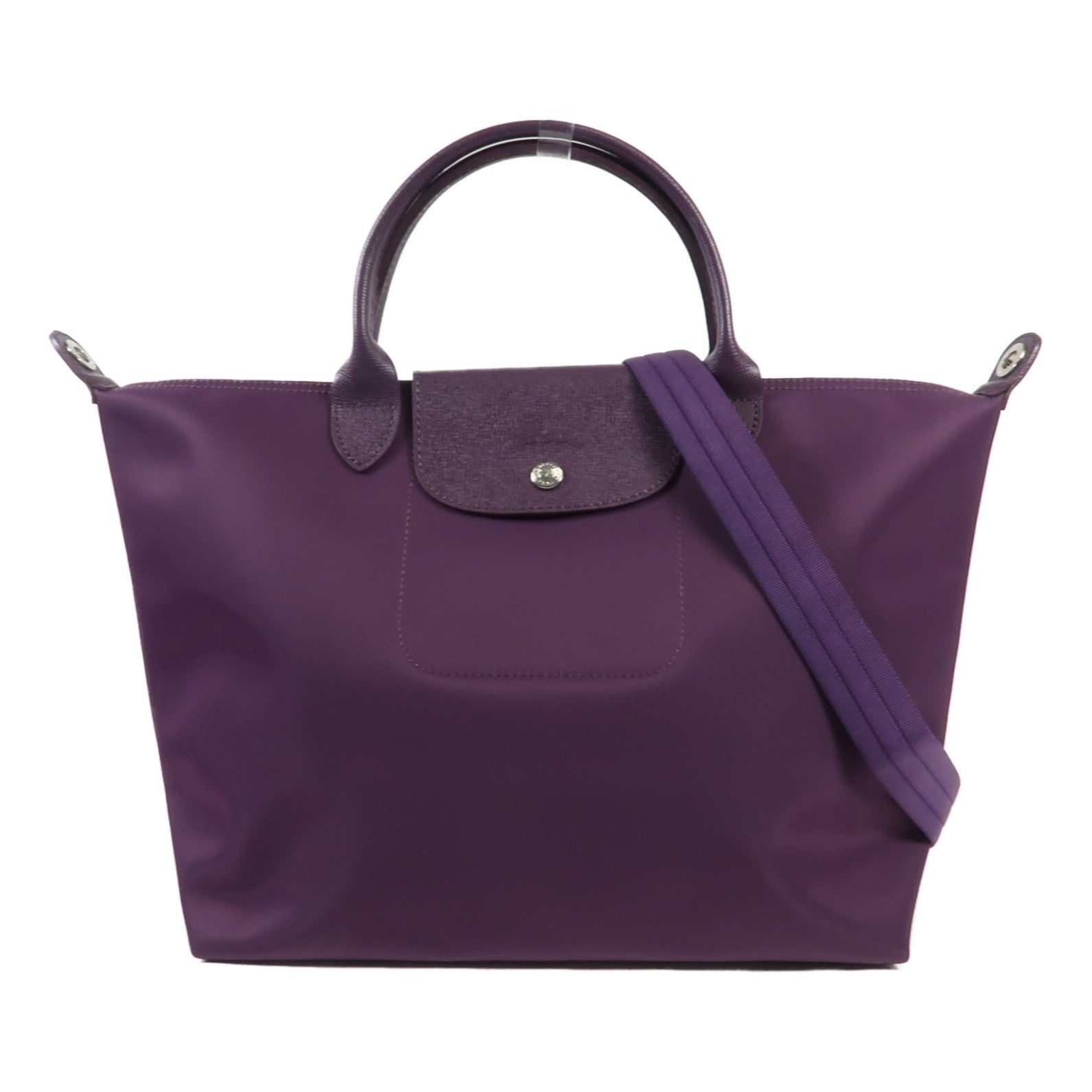 Longchamp 尼龍2 Way Shoulder銀扣手挽肩背兩用袋