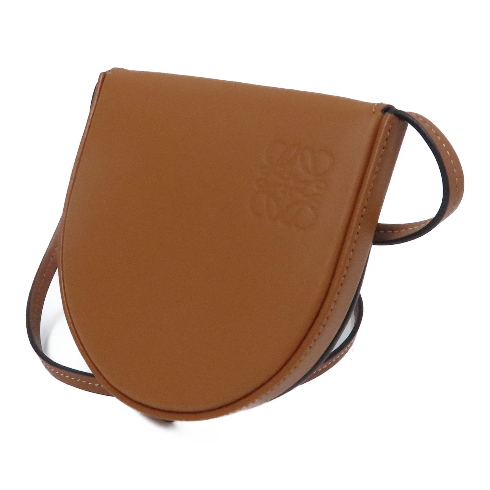 LOEWE 牛皮皮革Small Heel Shoulder Bag肩背袋啡色