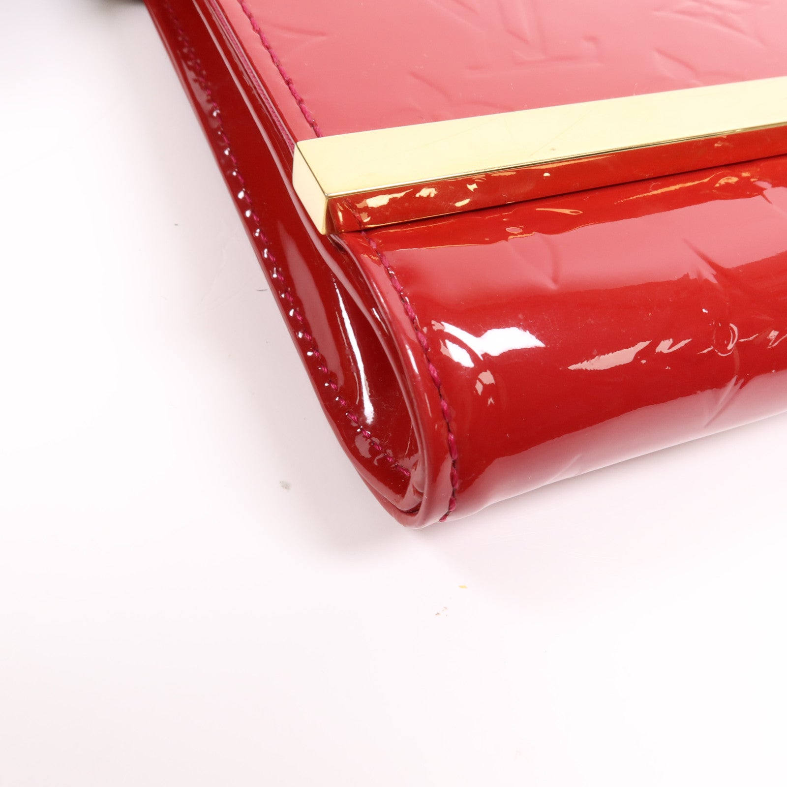 LOUIS VUITTON Monogram Vernis Clutch Ana Shoulder Bag金扣鏈帶肩背袋