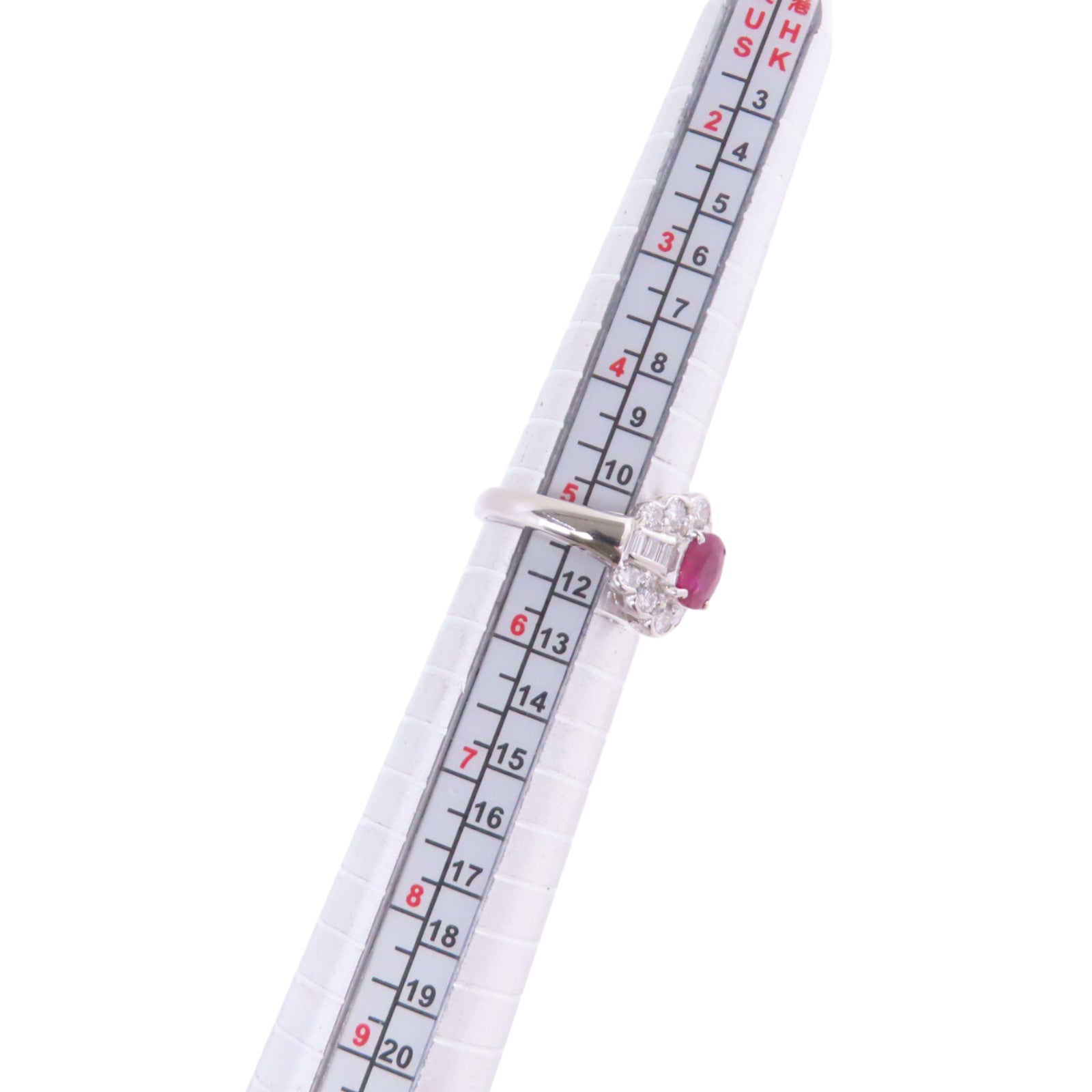 JEWELRY 【激減優惠】PT900鉑金/紅寶石/鑽石Ruby Diamond Ring戒指US#5