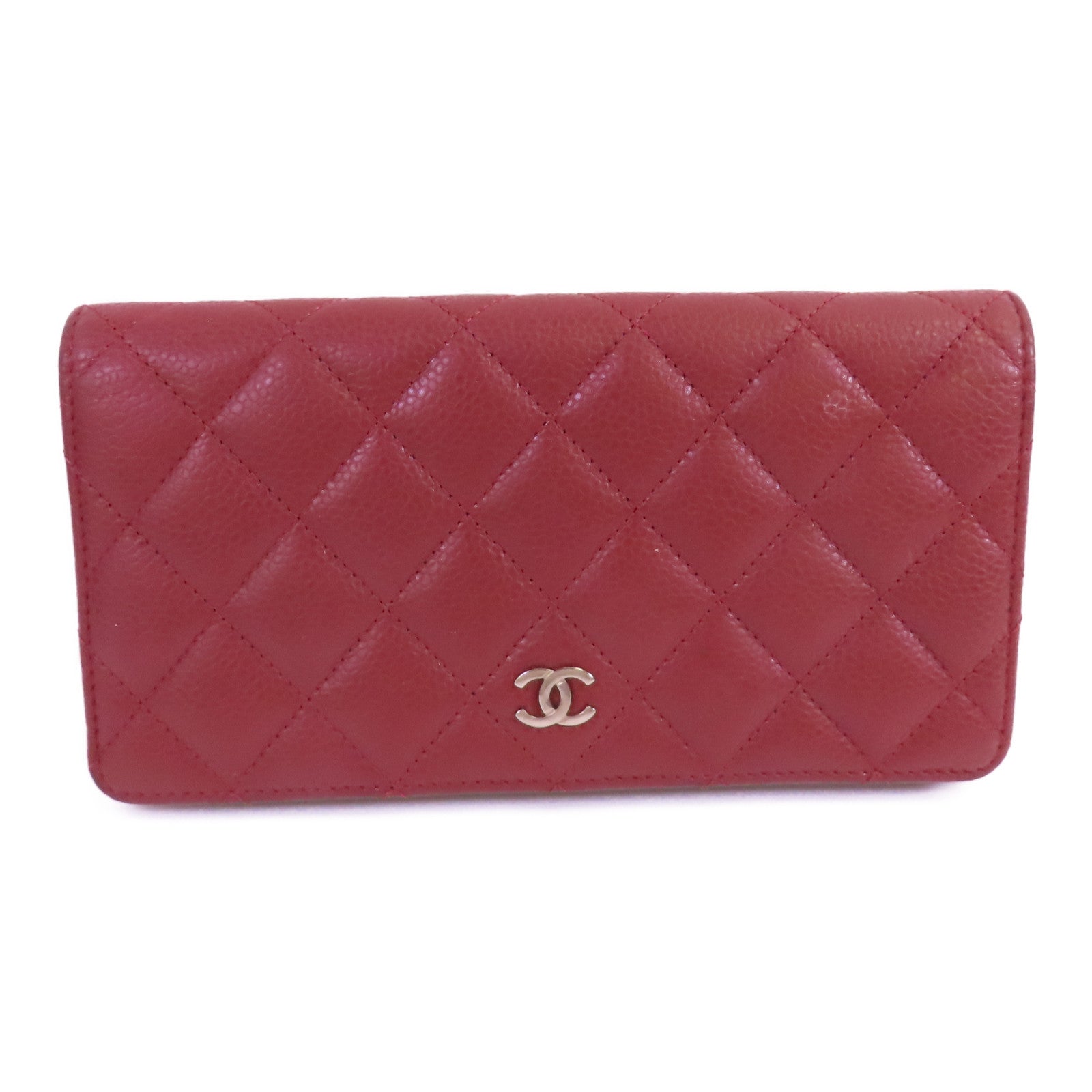 CHANEL 牛皮皮革Long Wallet銀扣長錢包