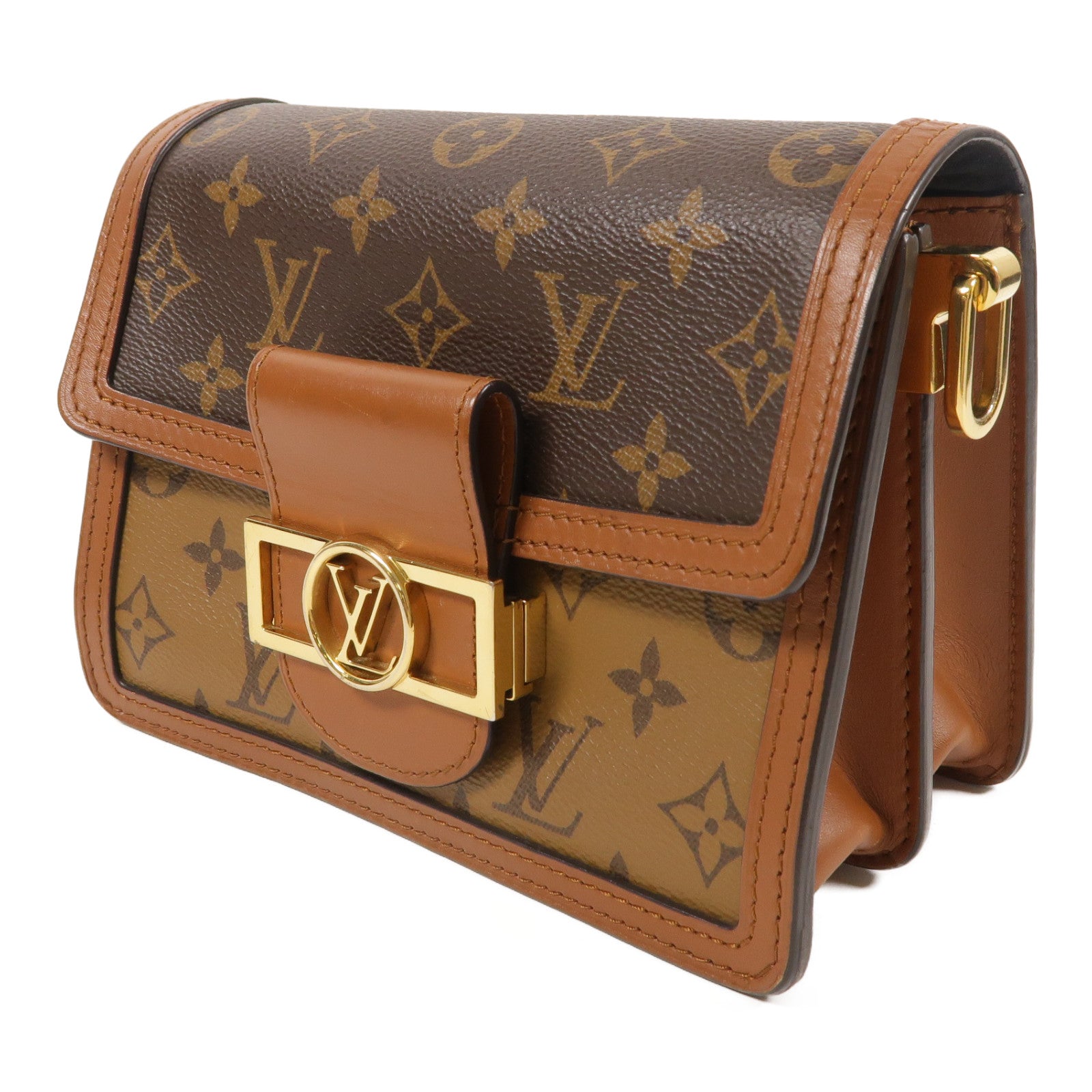 LOUIS VUITTON Monogrqam Reverse Mini Dauphine肩背袋棕色