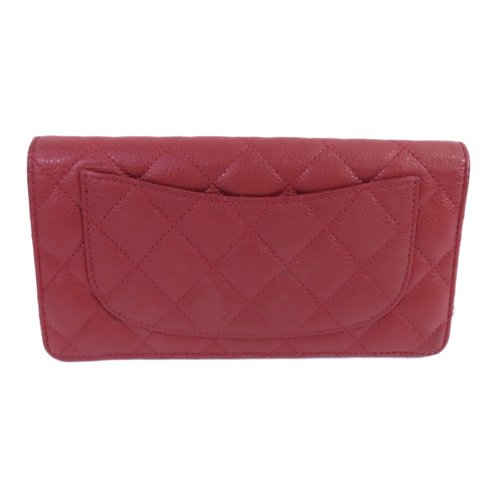 CHANEL 牛皮皮革Long Wallet銀扣長錢包