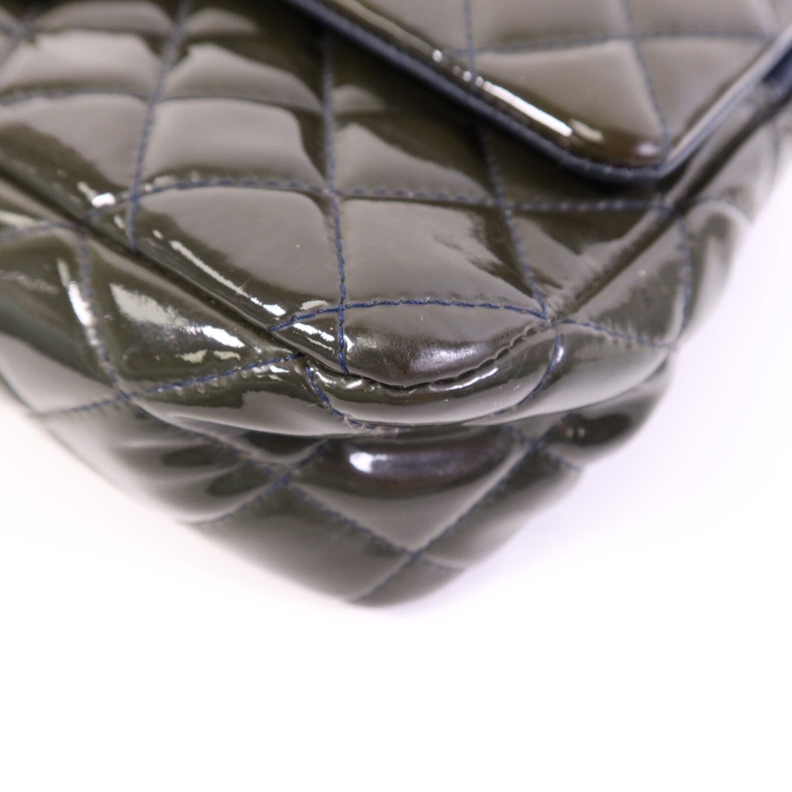 CHANEL 漆皮皮革Classic 25銀扣鏈帶肩背袋
