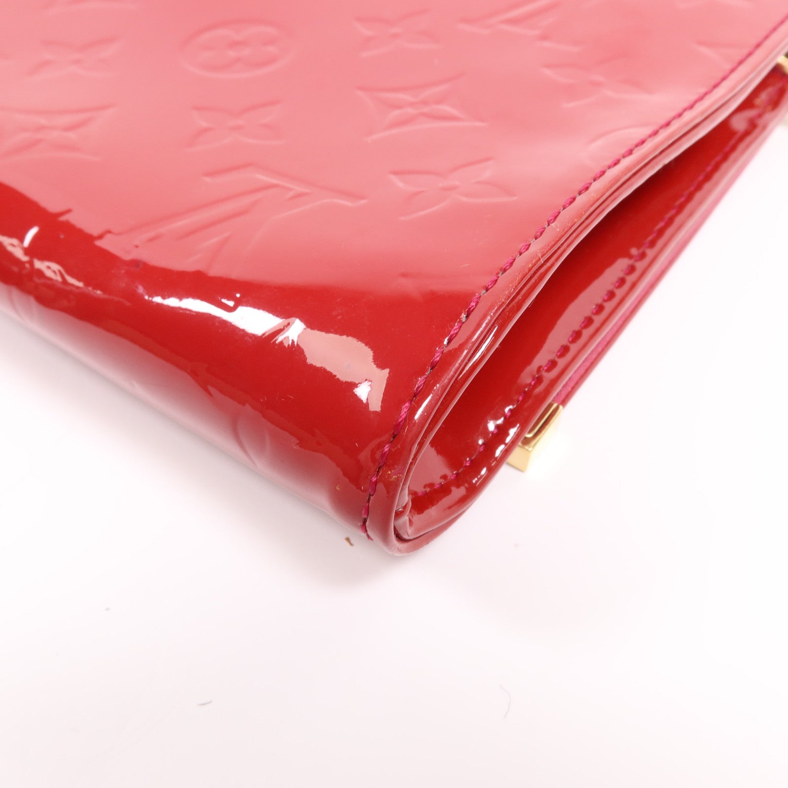 LOUIS VUITTON Monogram Vernis Clutch Ana Shoulder Bag金扣鏈帶肩背袋