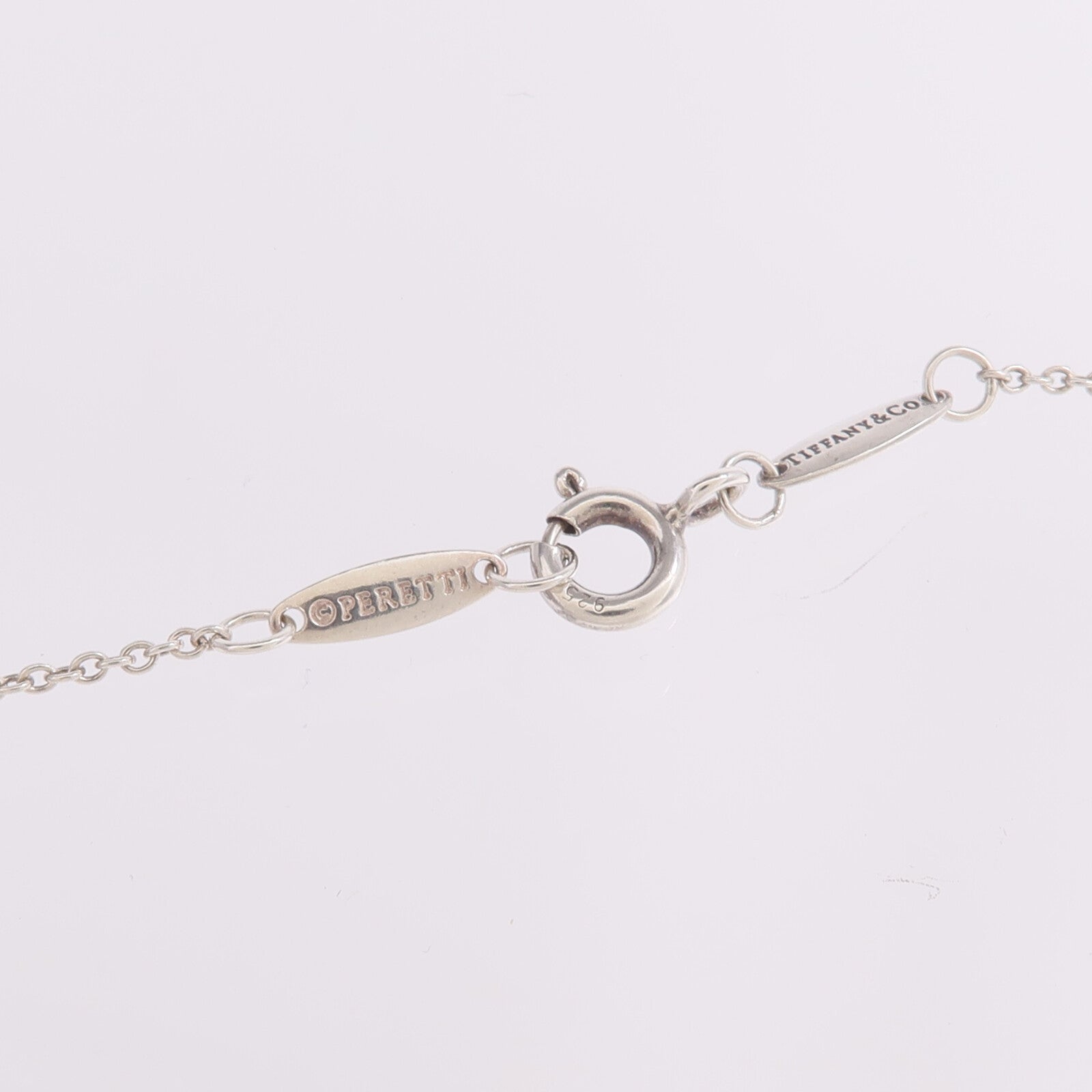 TIFFANY＆CO 925純銀Elsa Peretti Bean Pendant項鍊
