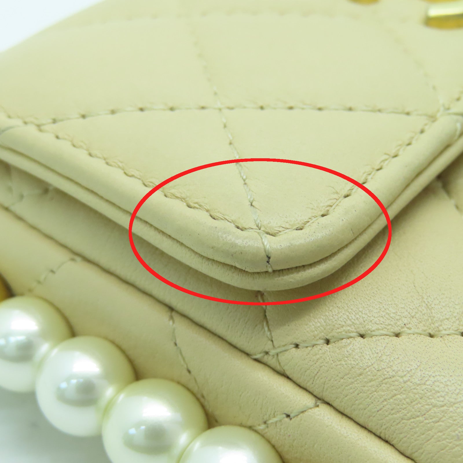 CHANEL Diamond Sheepskin Leather Chain Shoulder Gold Buckle Chain Belt Shoulder Bag Beige