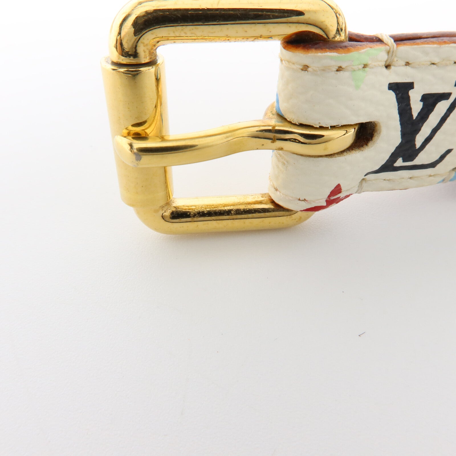 LOUIS VUITTON Monogram Multicolore Belt 90cm金扣腰帶