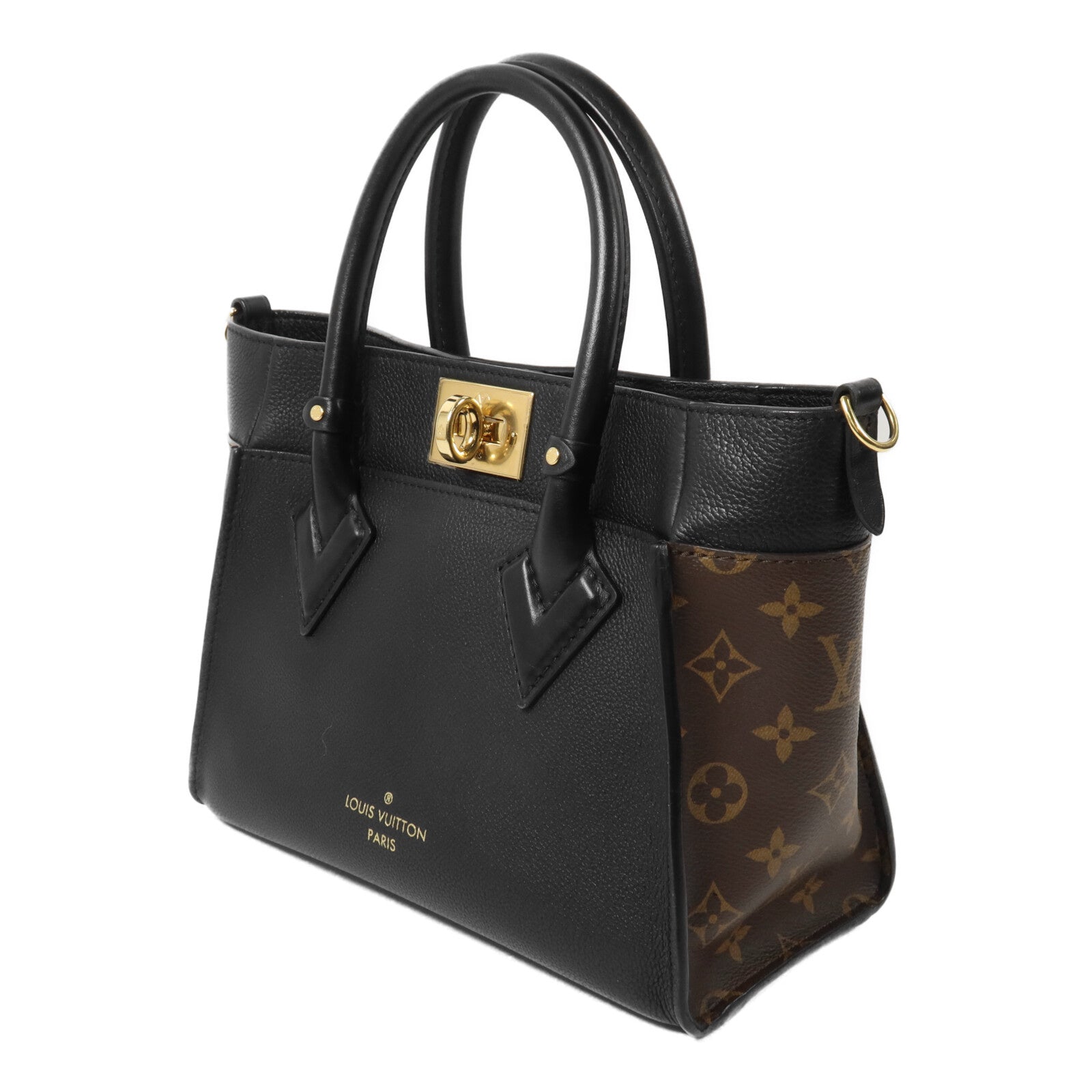 LOUIS VUITTON Monogram/牛皮皮革 On My Side PM手挽肩背兩用袋