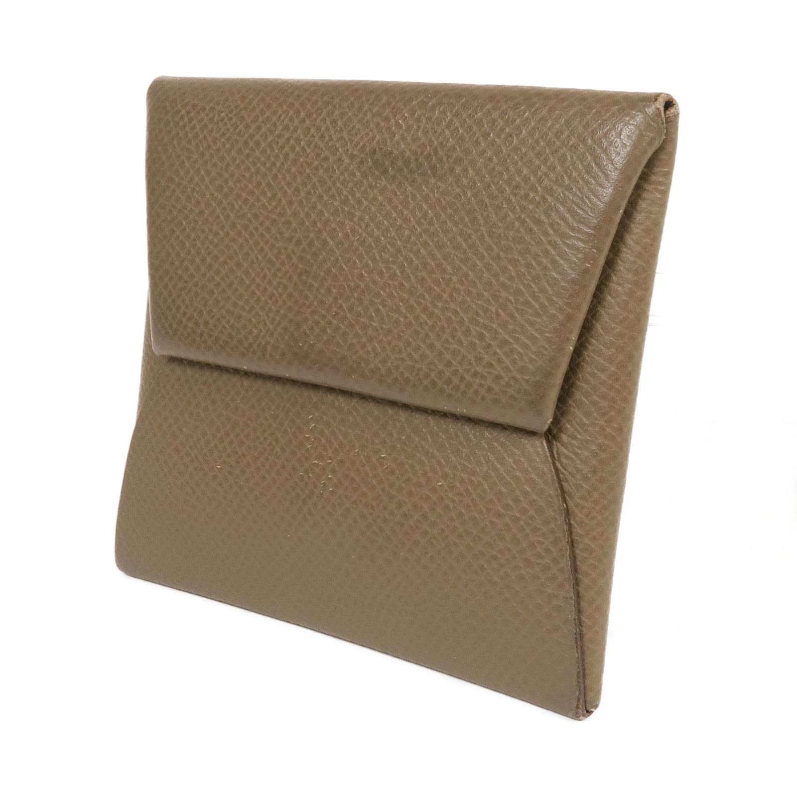 HERMES 【Hermes Fair】Epsom皮革Bastia Coin Case銀扣零錢包Etoupe