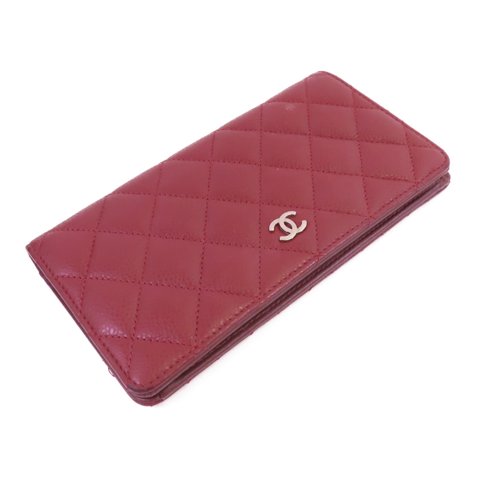 CHANEL 牛皮皮革Long Wallet銀扣長錢包