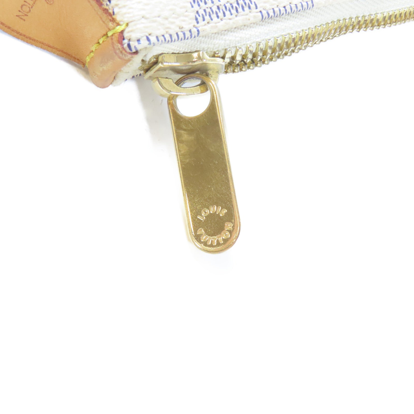 LOUIS VUITTON 【激減優惠】Damier Azur Saleya MM金扣手挽袋白色