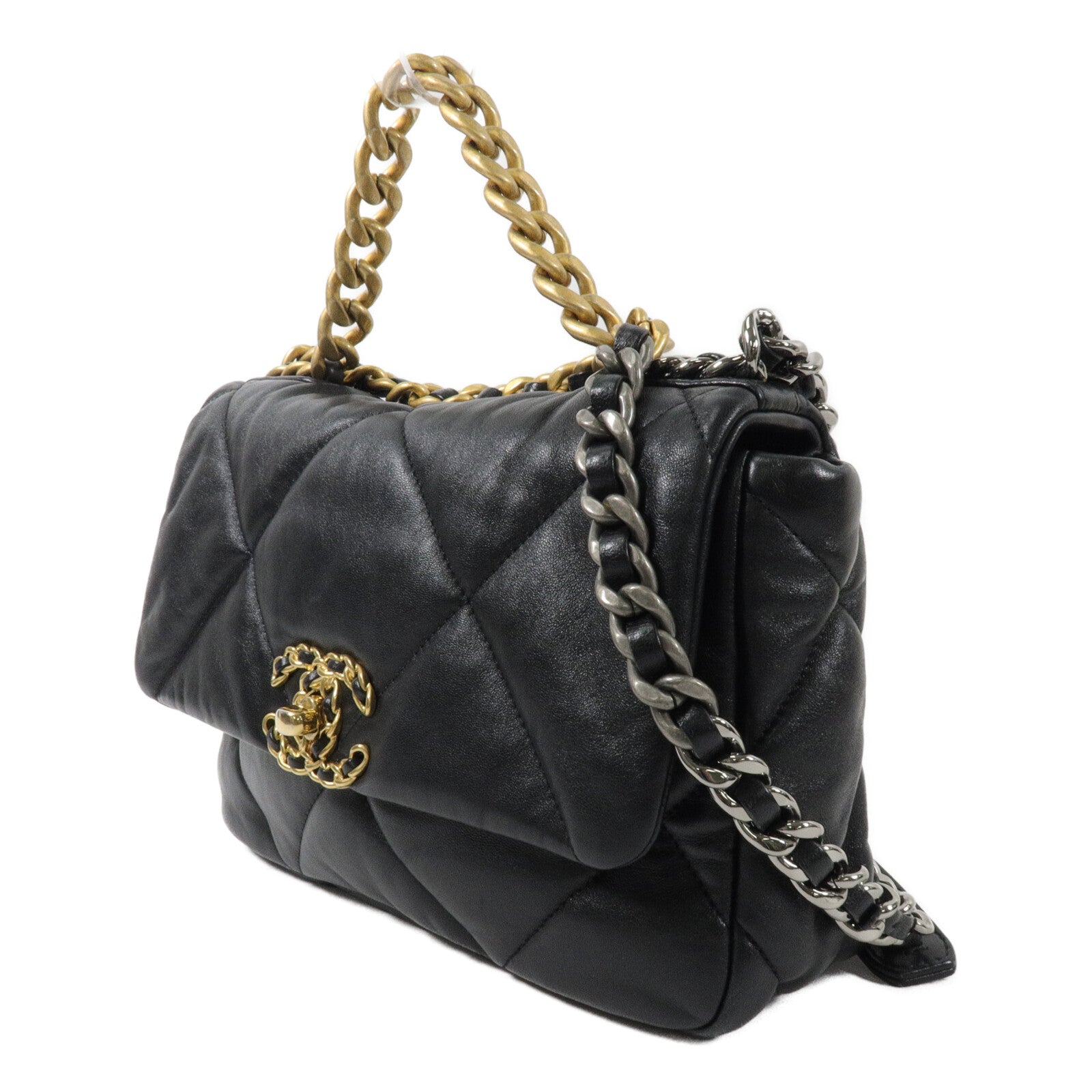 CHANEL 羊皮皮革C19 Small手挽肩背兩用袋