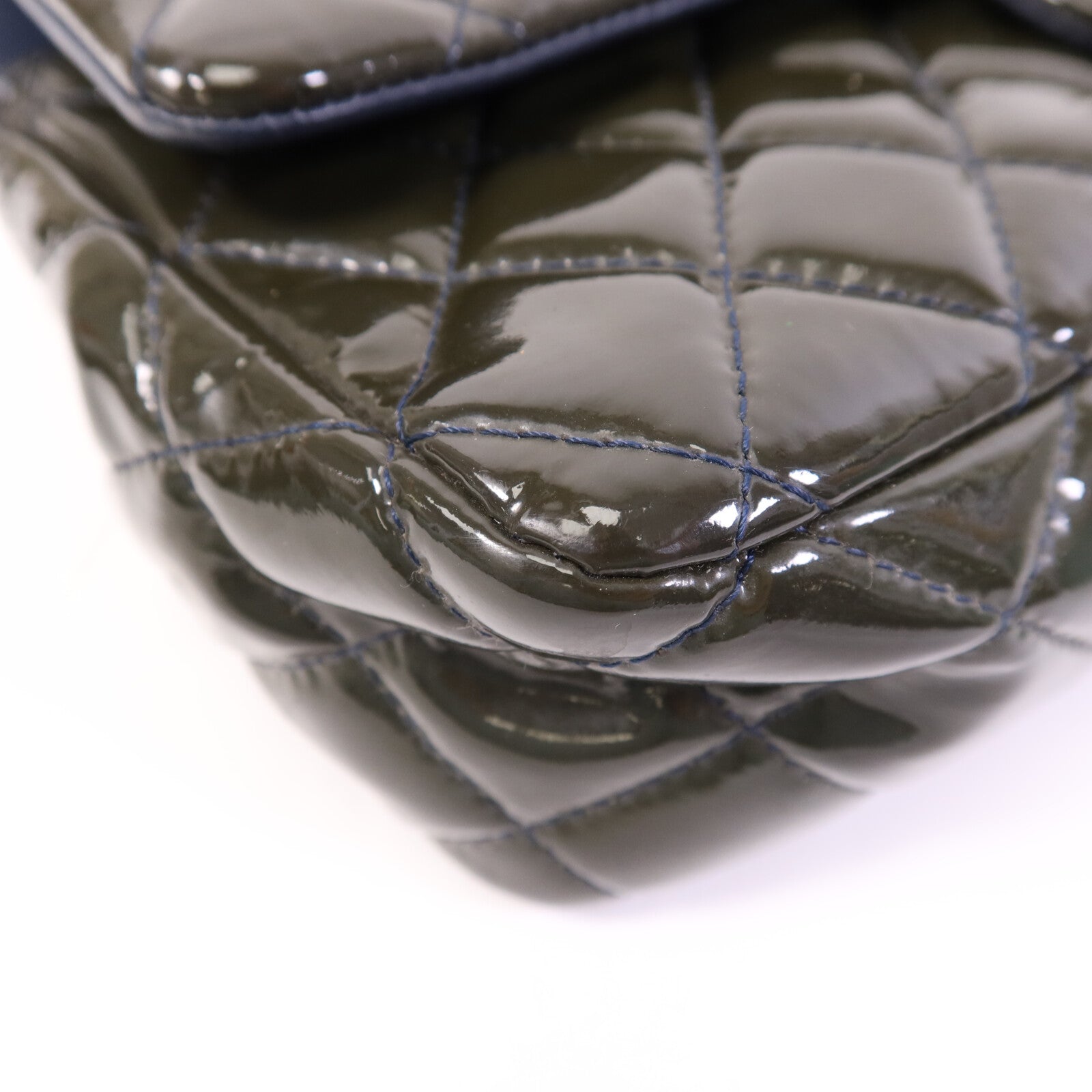CHANEL 漆皮皮革Classic 25銀扣鏈帶肩背袋