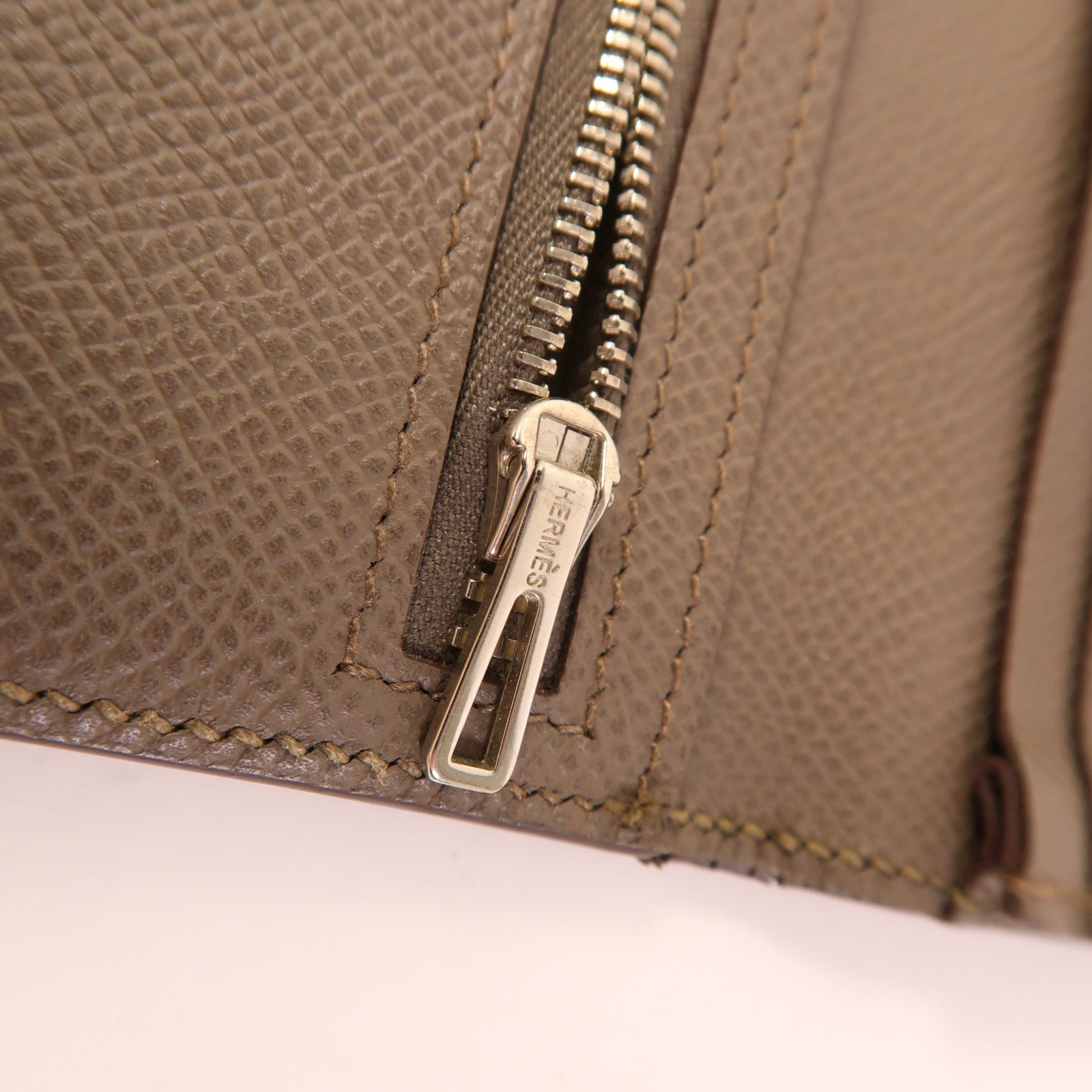 HERMES 【激減優惠】Epsom皮革Bearn Long Wallet銀扣錢包