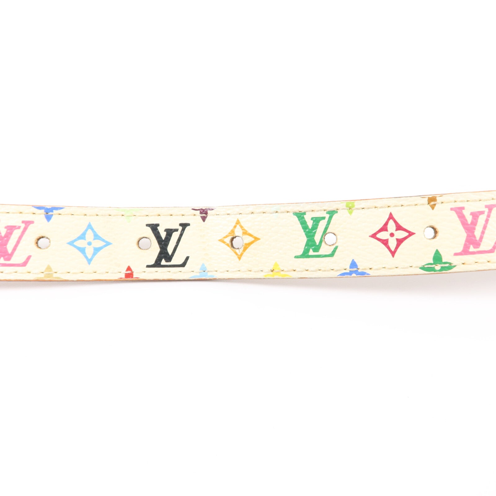 LOUIS VUITTON Monogram Multicolore Belt 90cm金扣腰帶