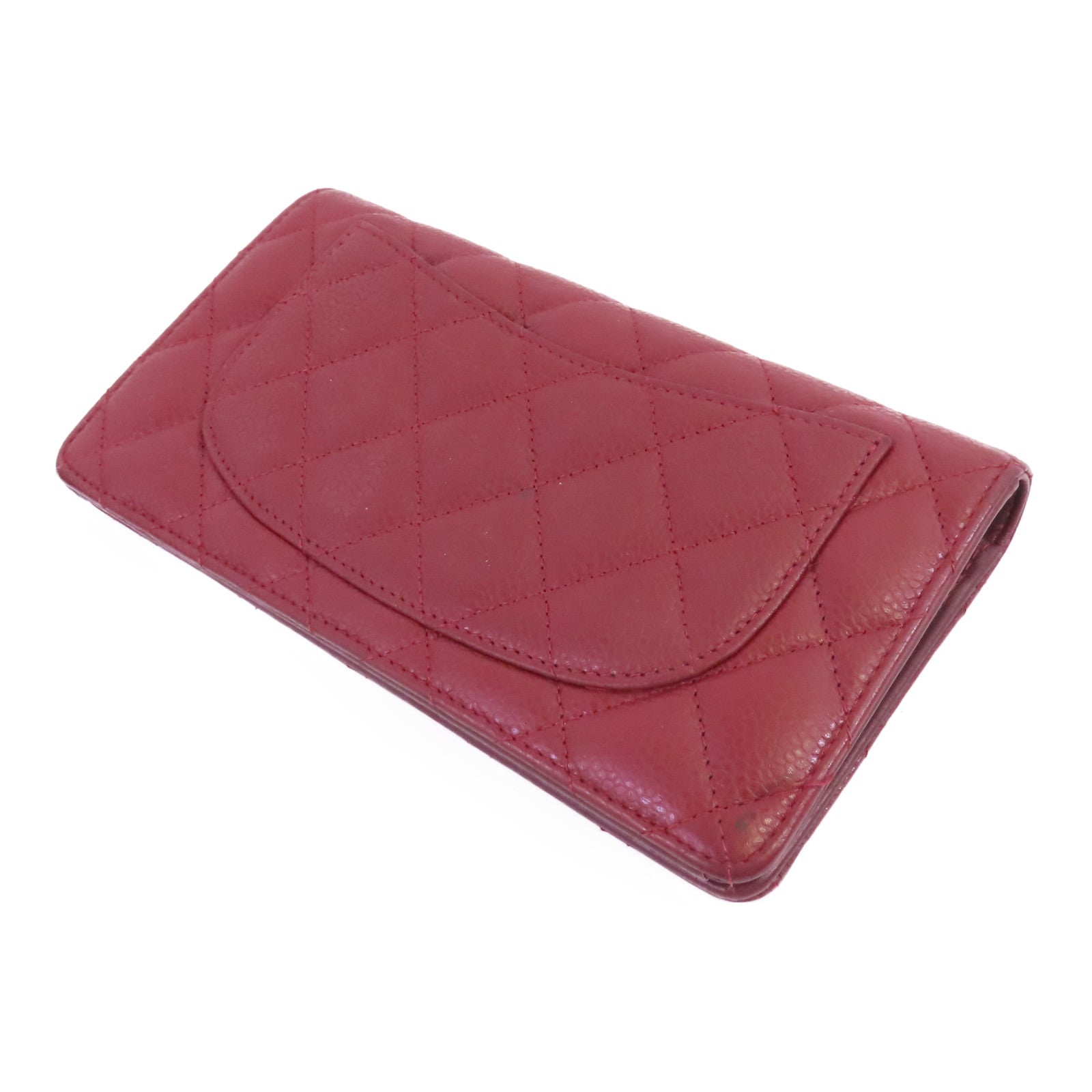 CHANEL 牛皮皮革Long Wallet銀扣長錢包