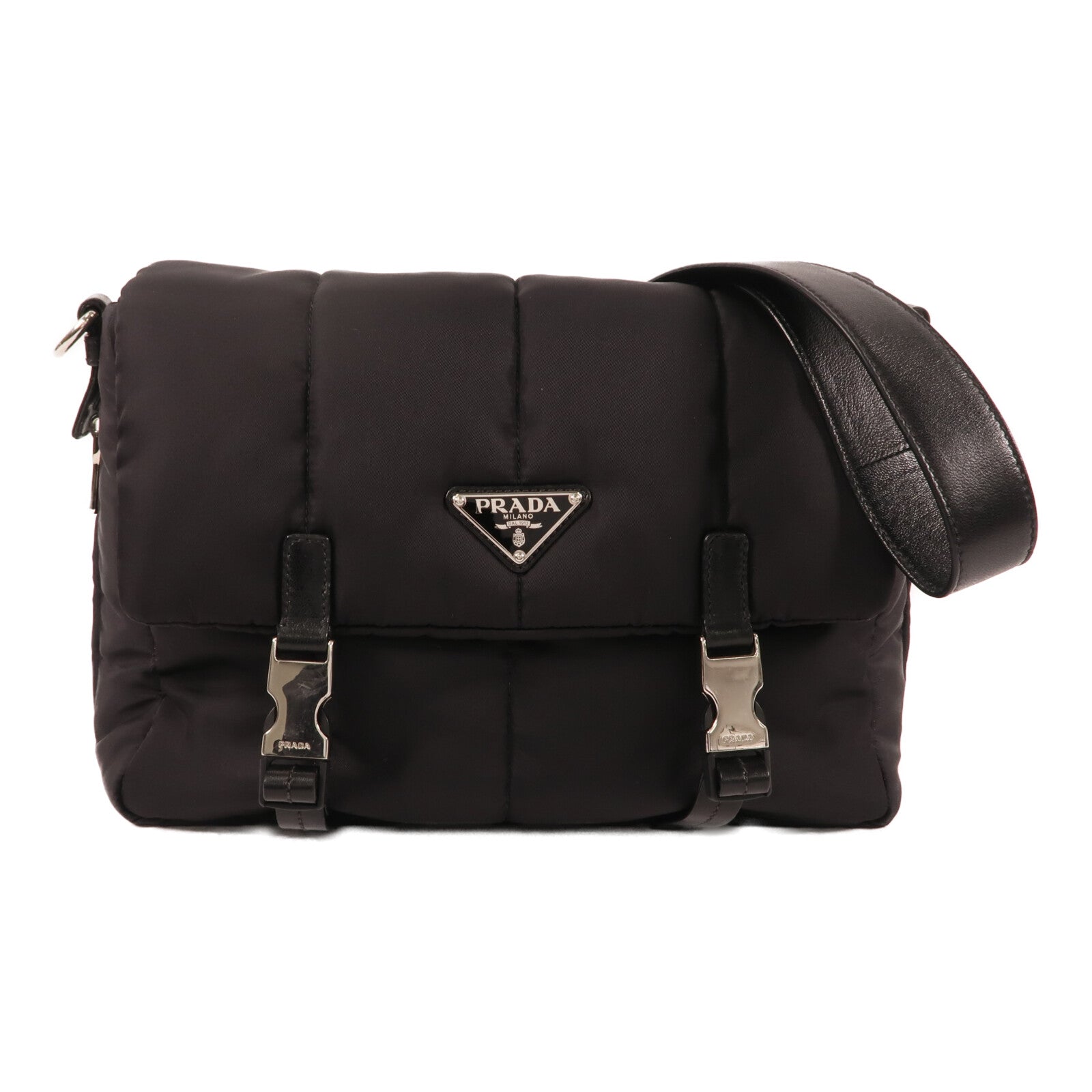 PRADA 尼龍Shoulder Bag銀扣肩背袋