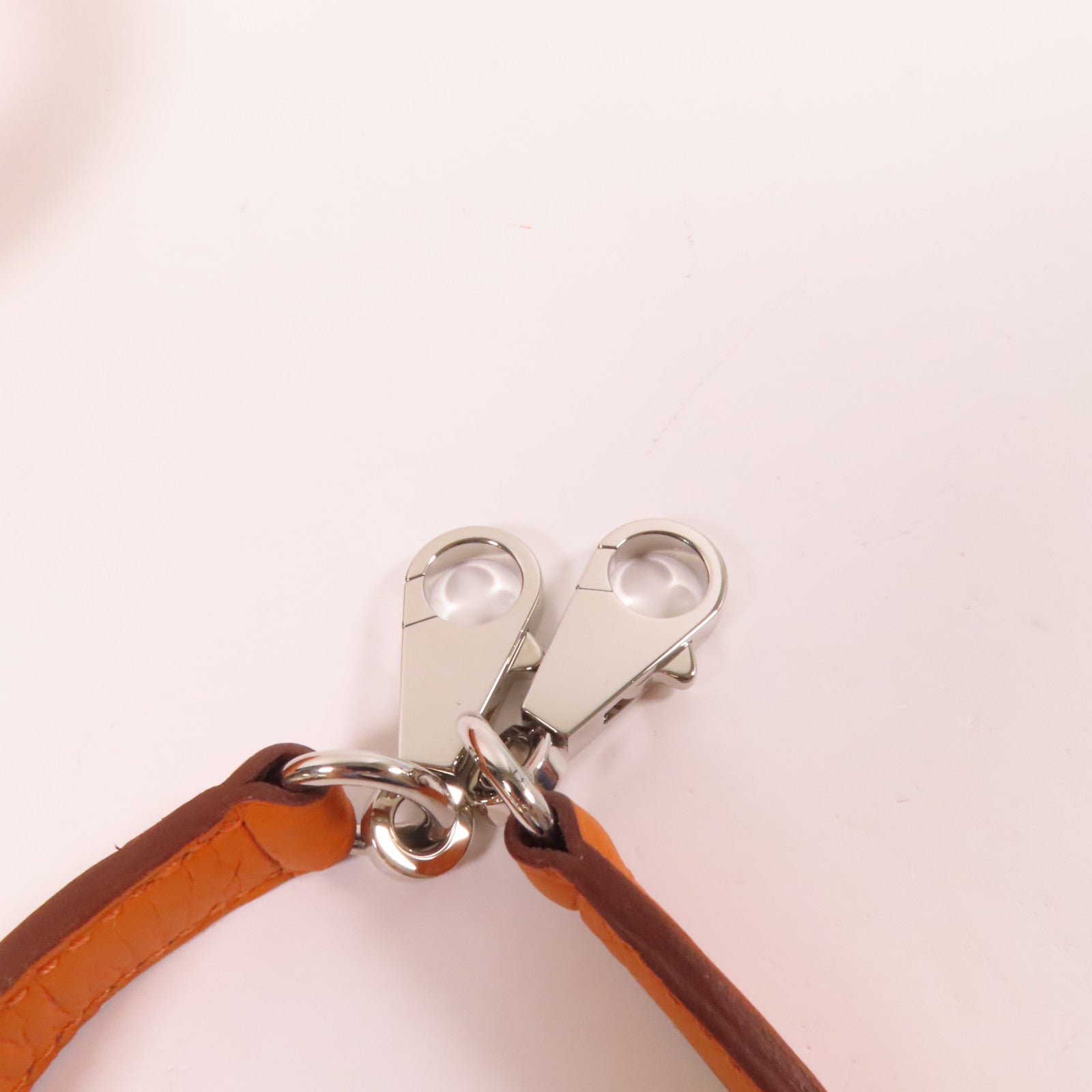 HERMES Clemence皮革Bolide 31銀扣手挽肩背兩用袋Orange