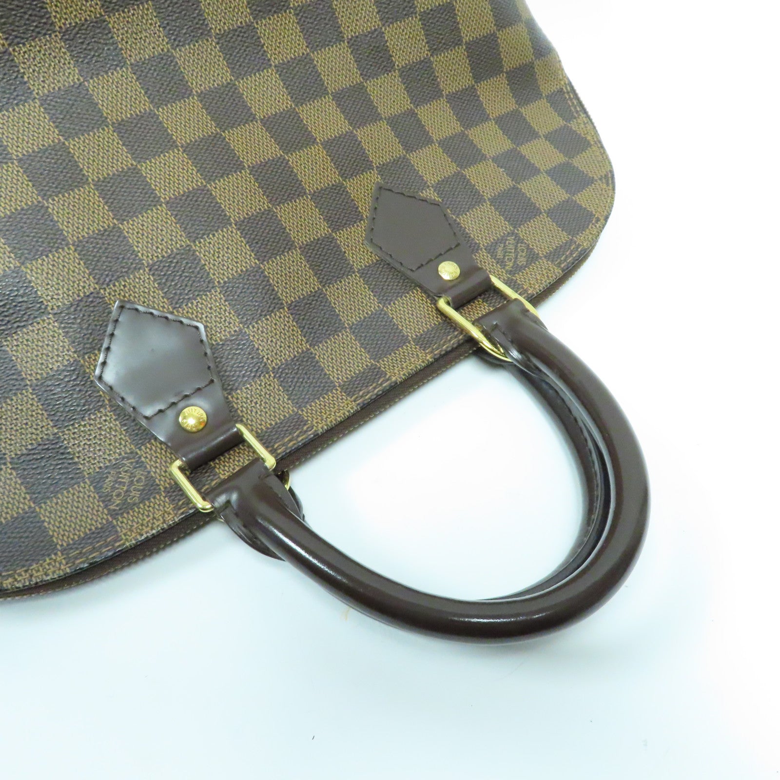 LOUIS VUITTON 【激減優惠】Damier Ebene Alma MM金扣手挽袋啡色