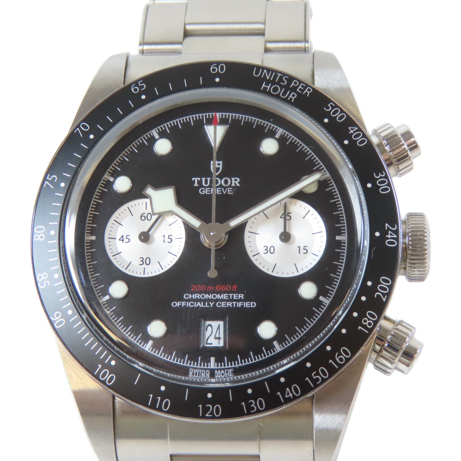 TUDOR Black Bay Chrono不鏽鋼手錶自動機芯黑色
