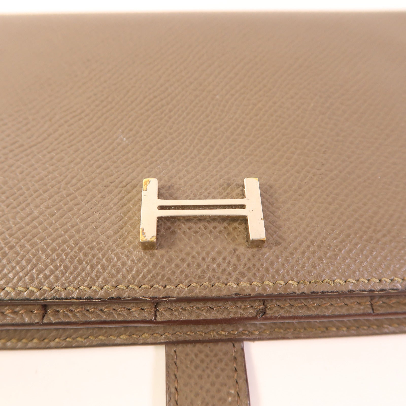 HERMES 【激減優惠】Epsom皮革Bearn Long Wallet銀扣錢包