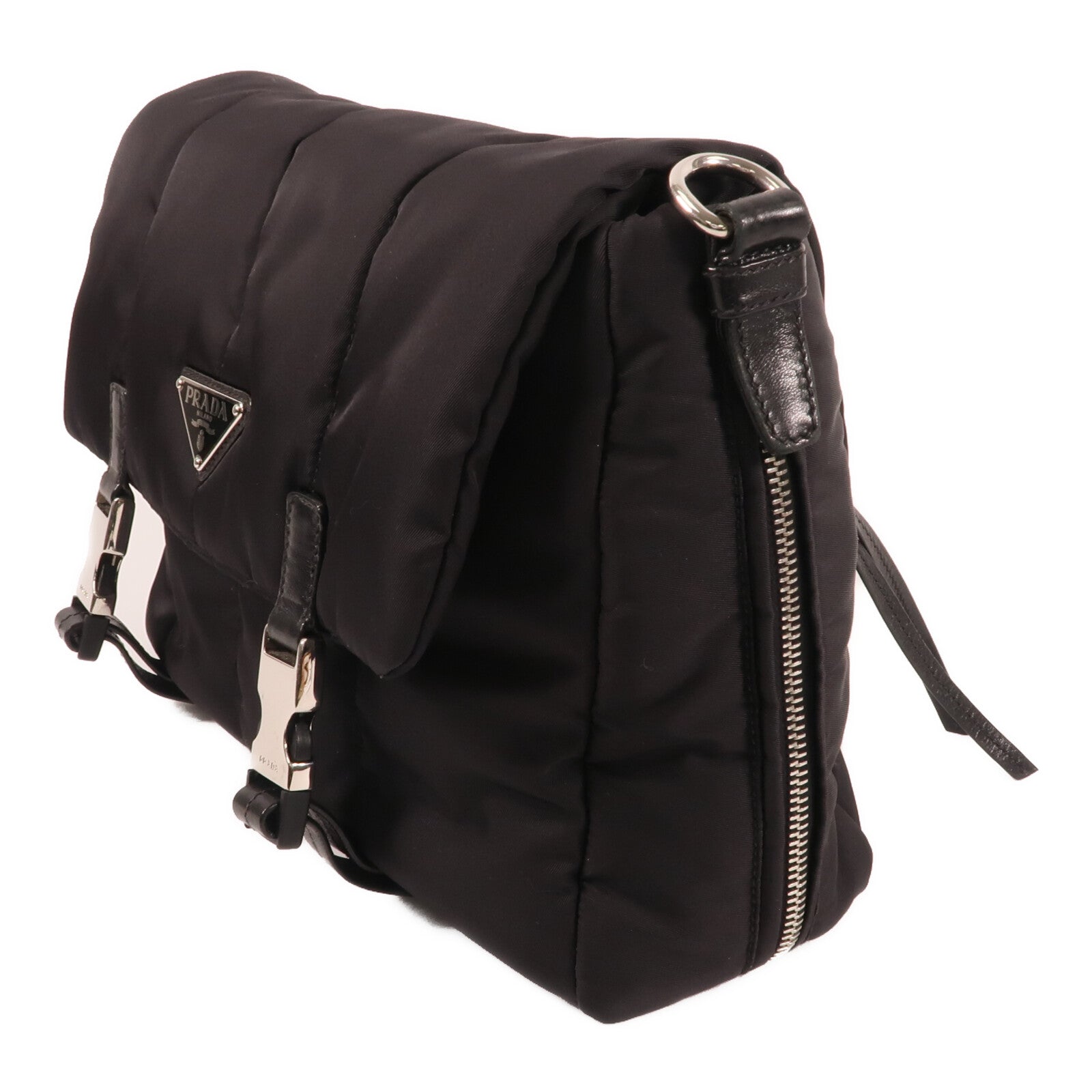 PRADA 尼龍Shoulder Bag銀扣肩背袋