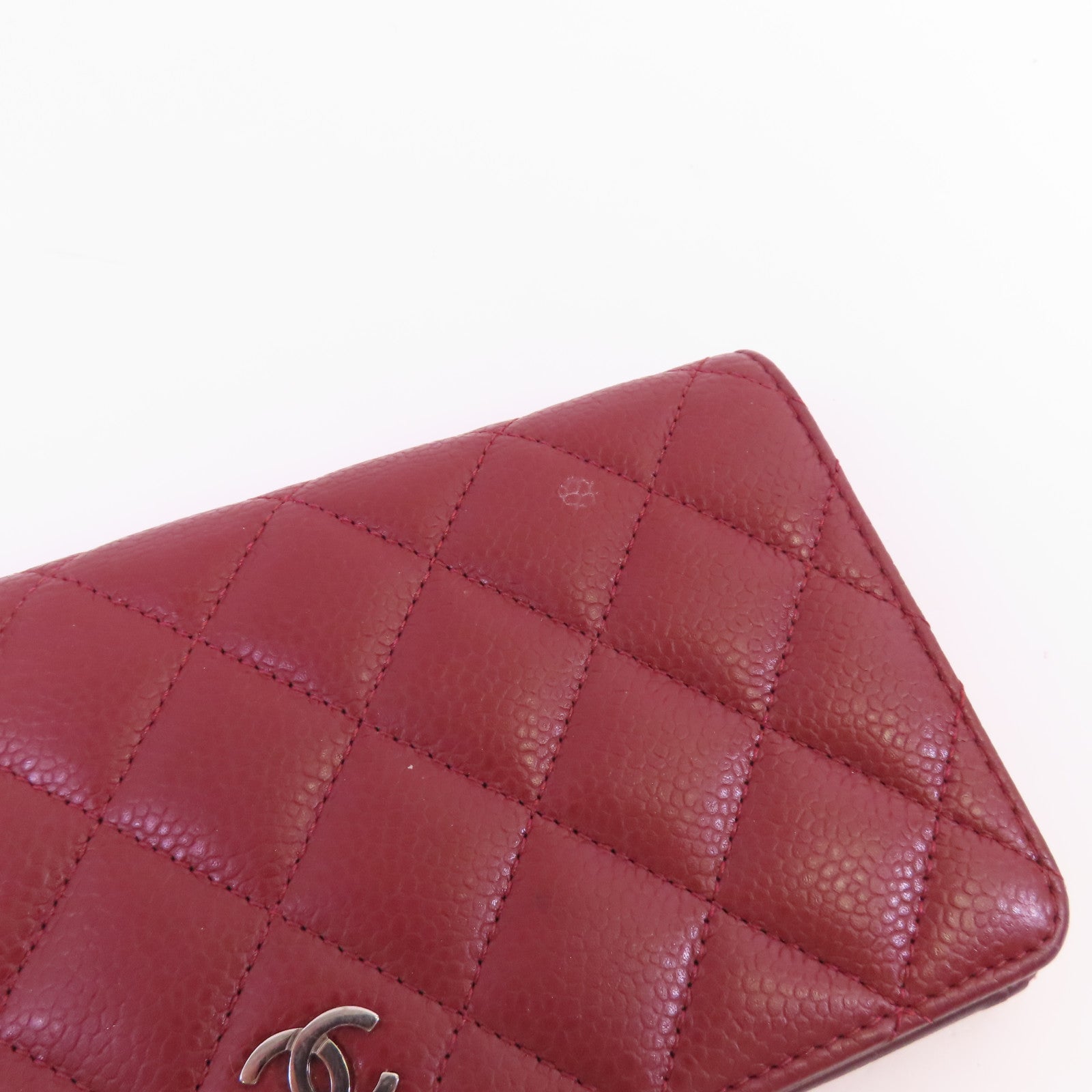 CHANEL 牛皮皮革Long Wallet銀扣長錢包