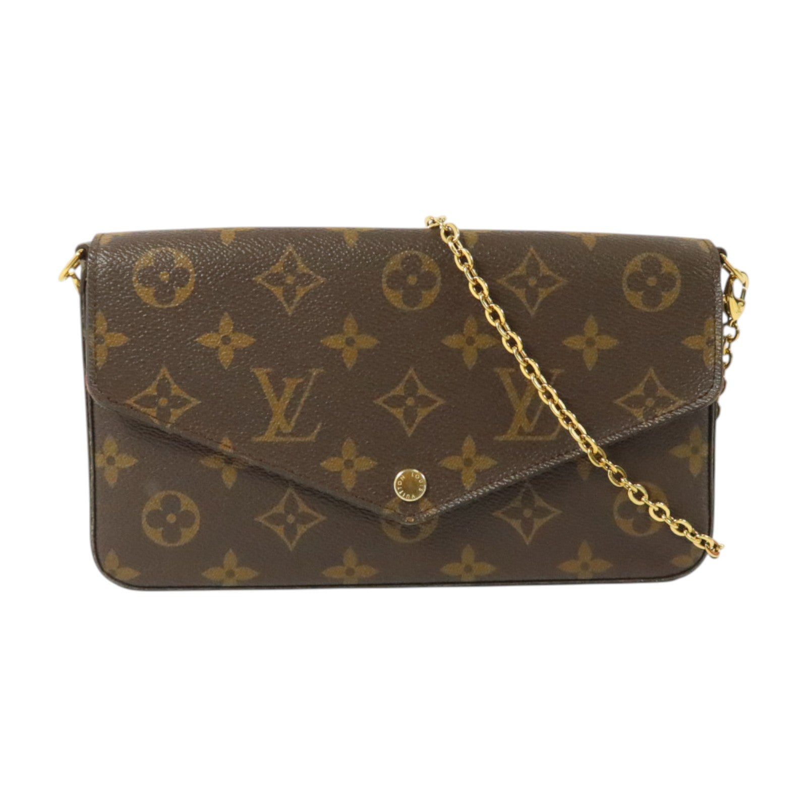 LOUIS VUITTON Monogram Pochette Felicie金扣鏈帶肩背袋